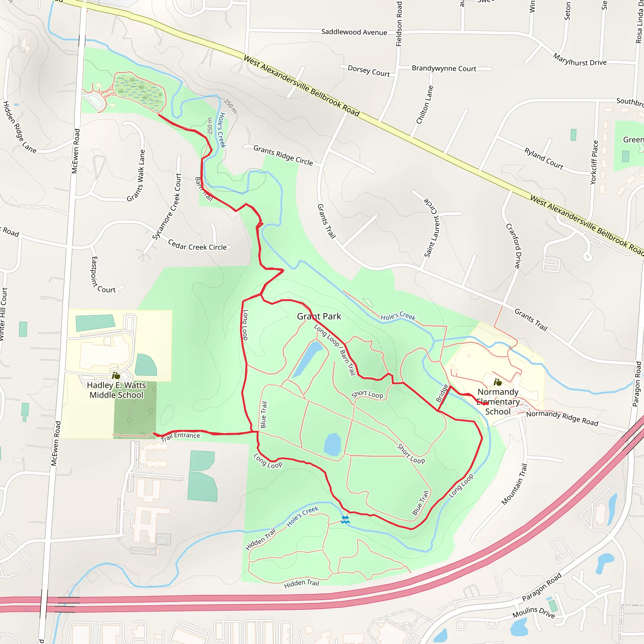 Grant Park - Hole's Creek Loop mobile static map