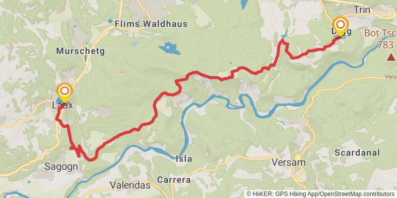 Camino Müstair-Geneva via Interlaken stage 11 Map