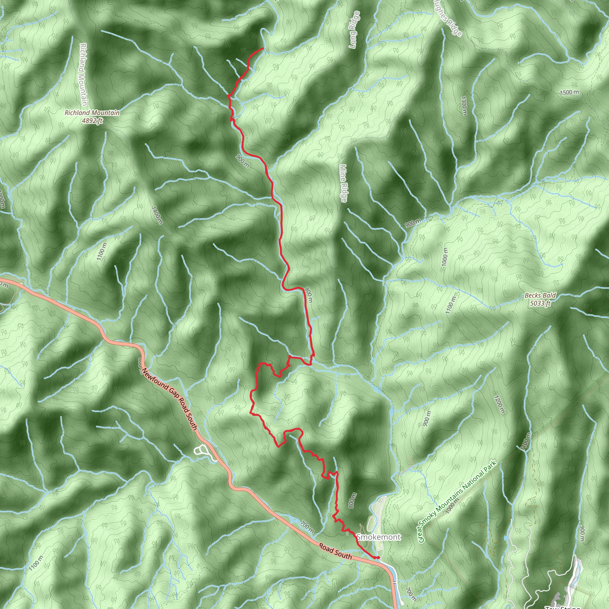 Cabin Flats via Smokemont Loop Trail mobile static map