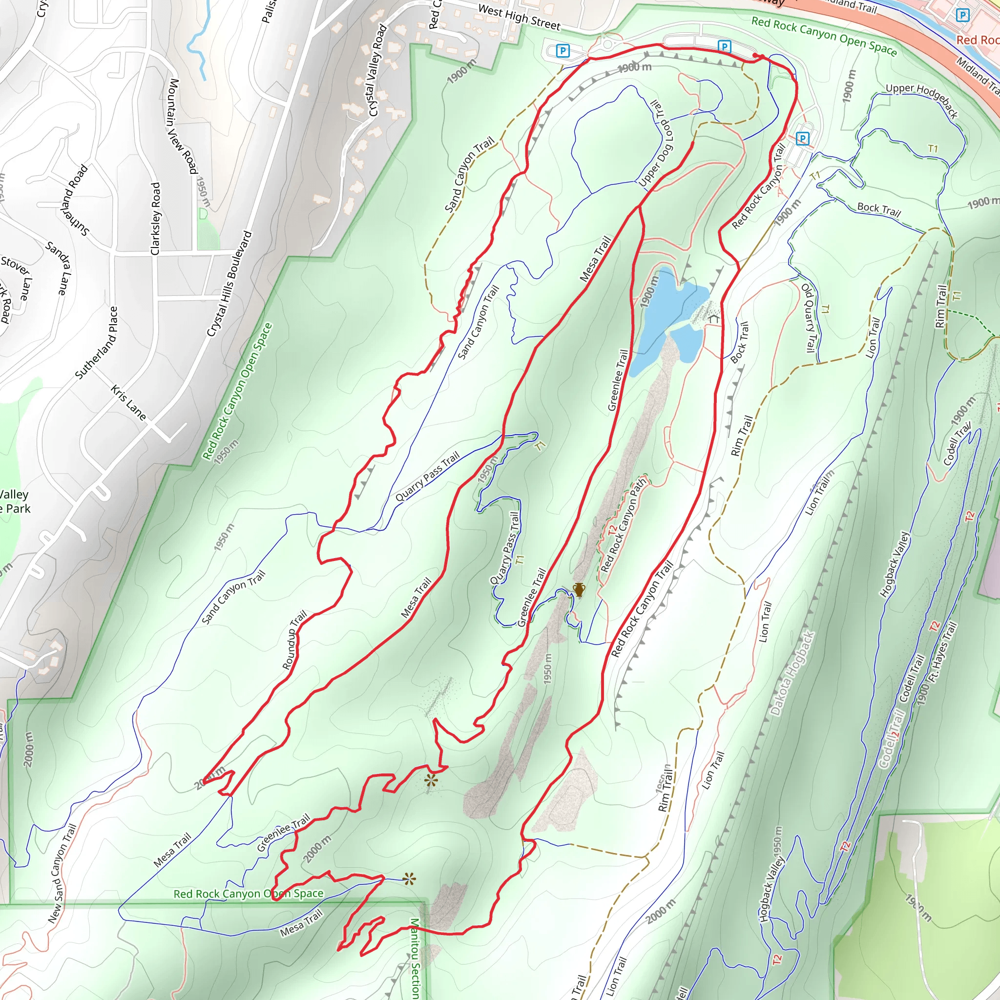 Contemplative, Mesa and Red Rock Canyon Loop Trail mobile static map