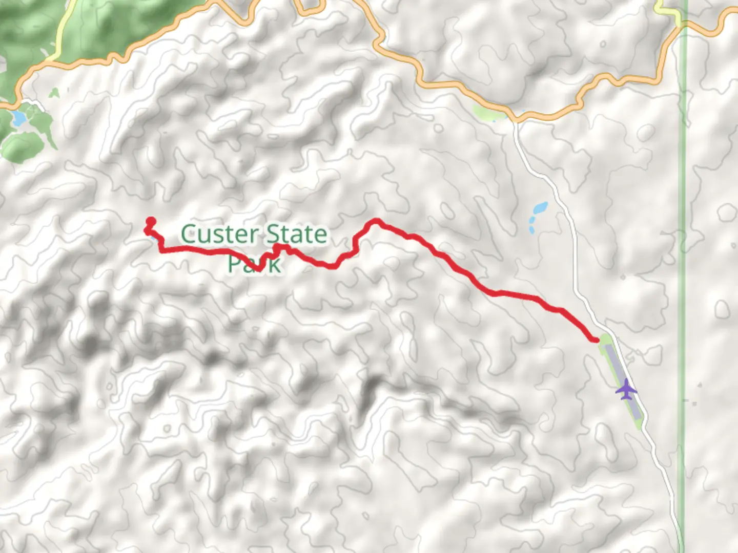 An image depicting the trail Barnes Canyon Trail Out and Back and its surrounding area.