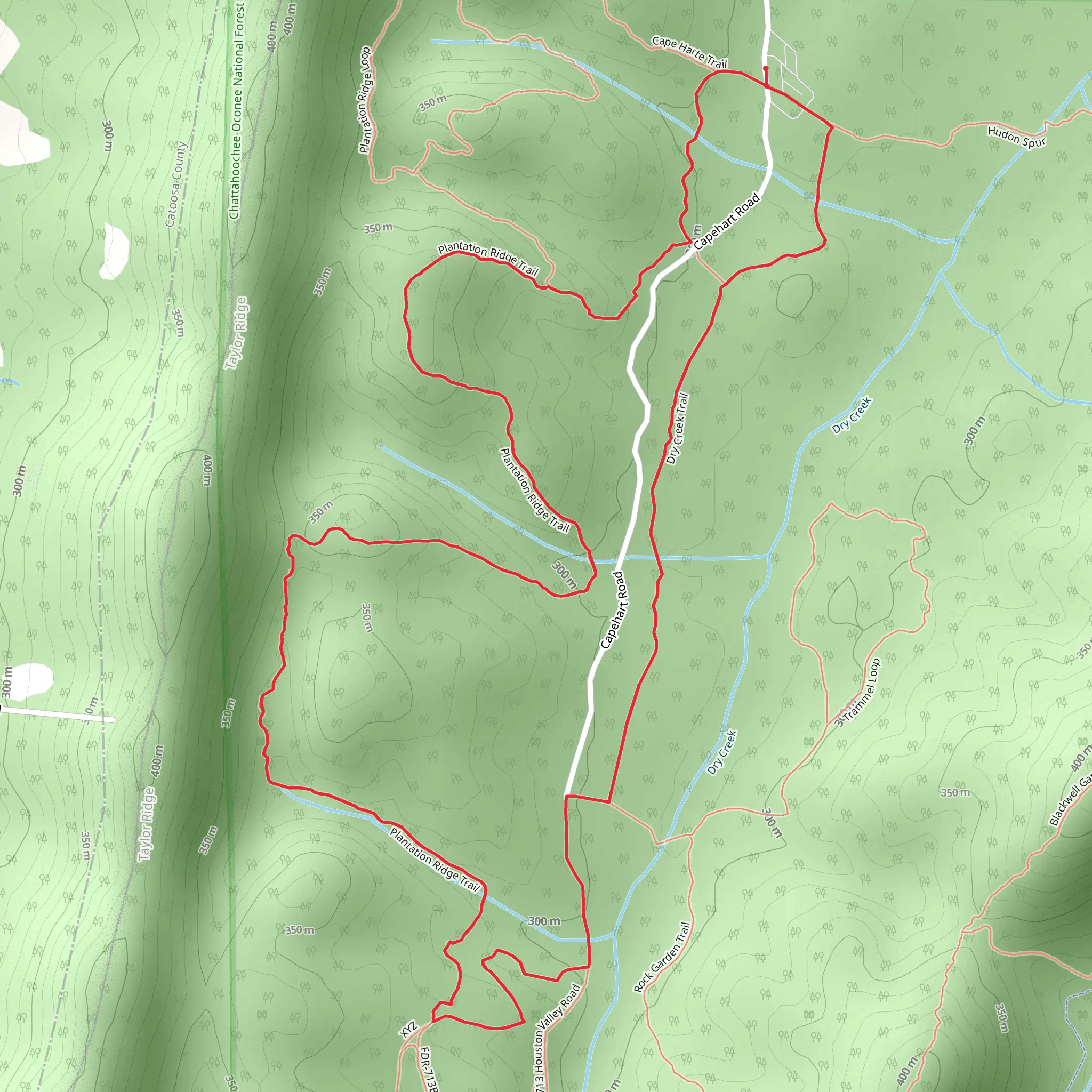 Plantation Ridge Trail and Dry Creek Loop Trail mobile static map