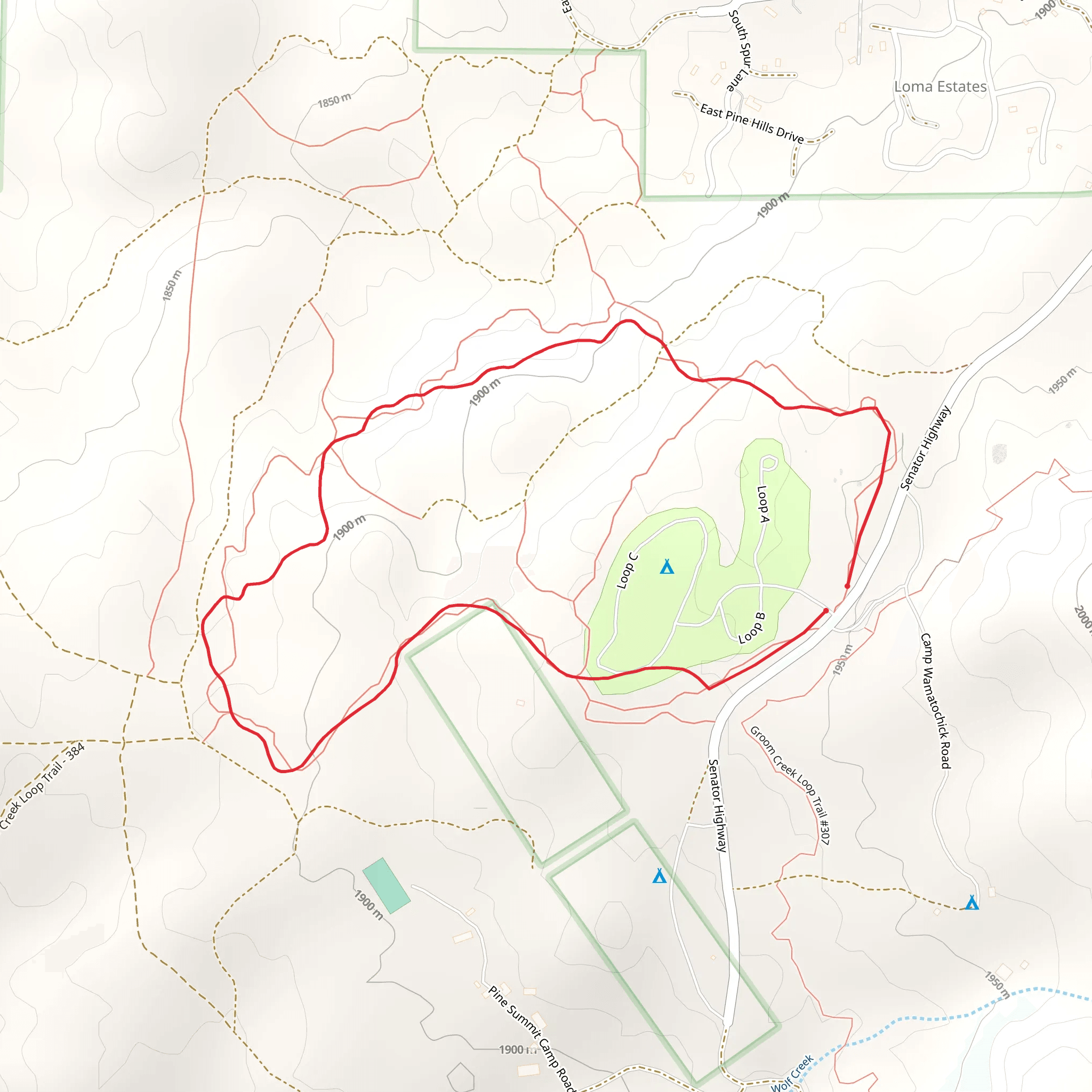 Horsecamp Loop Trail mobile static map