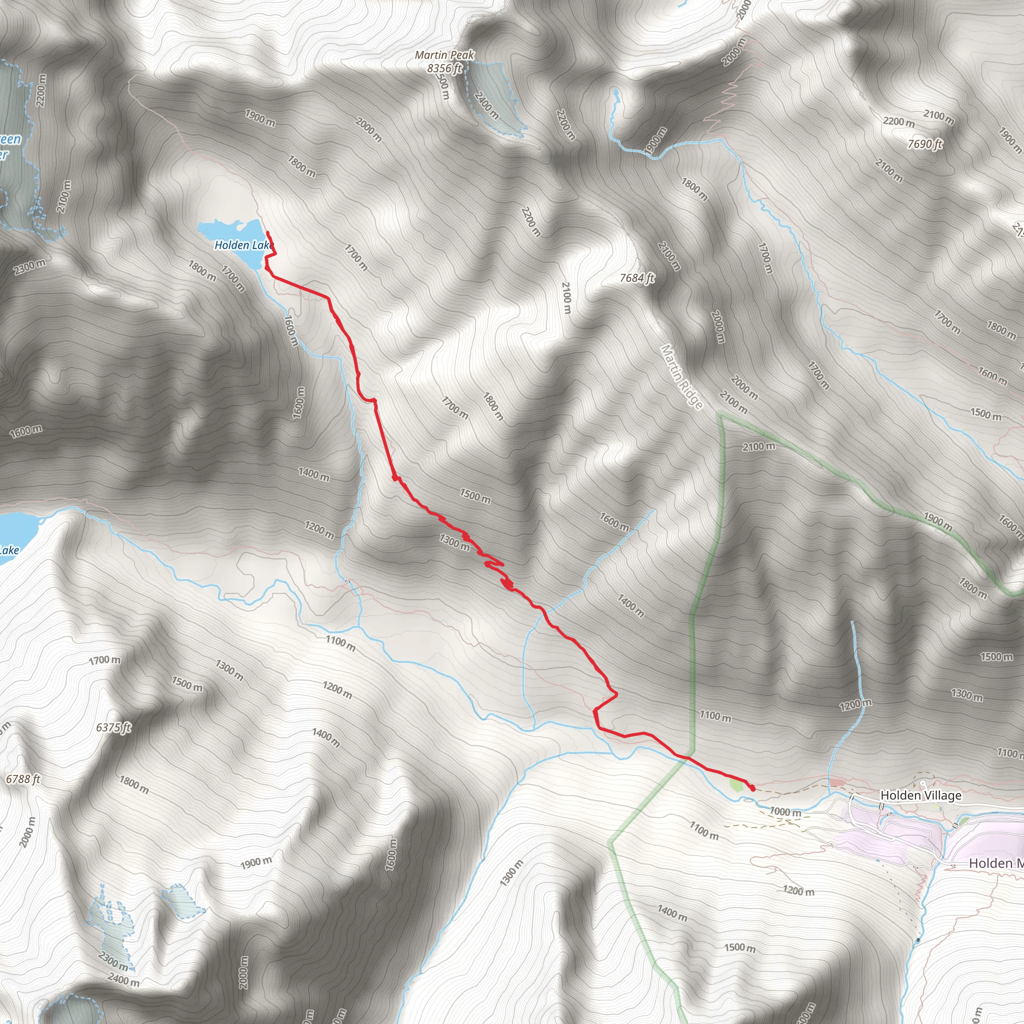 Holden Lake Trail mobile static map