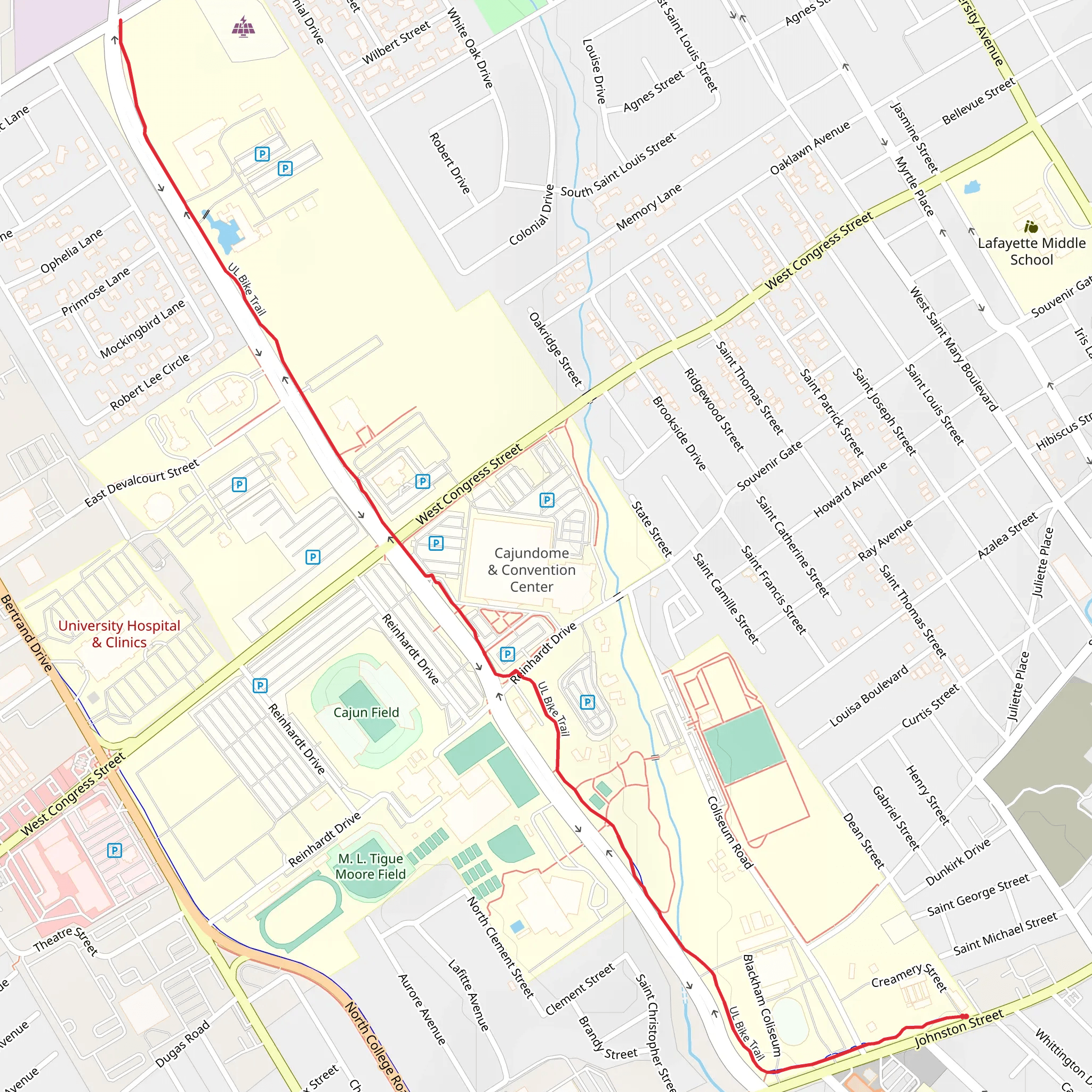 UL Hike Trail mobile static map