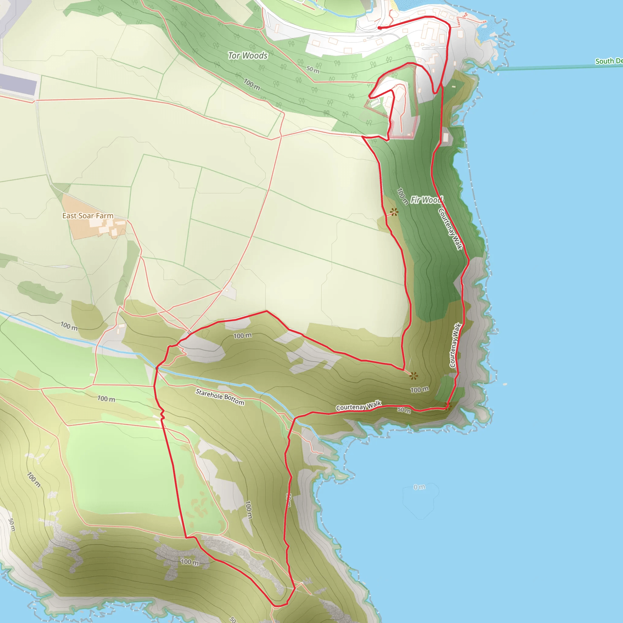 Salcombe and Bolt Head Extended Route mobile static map
