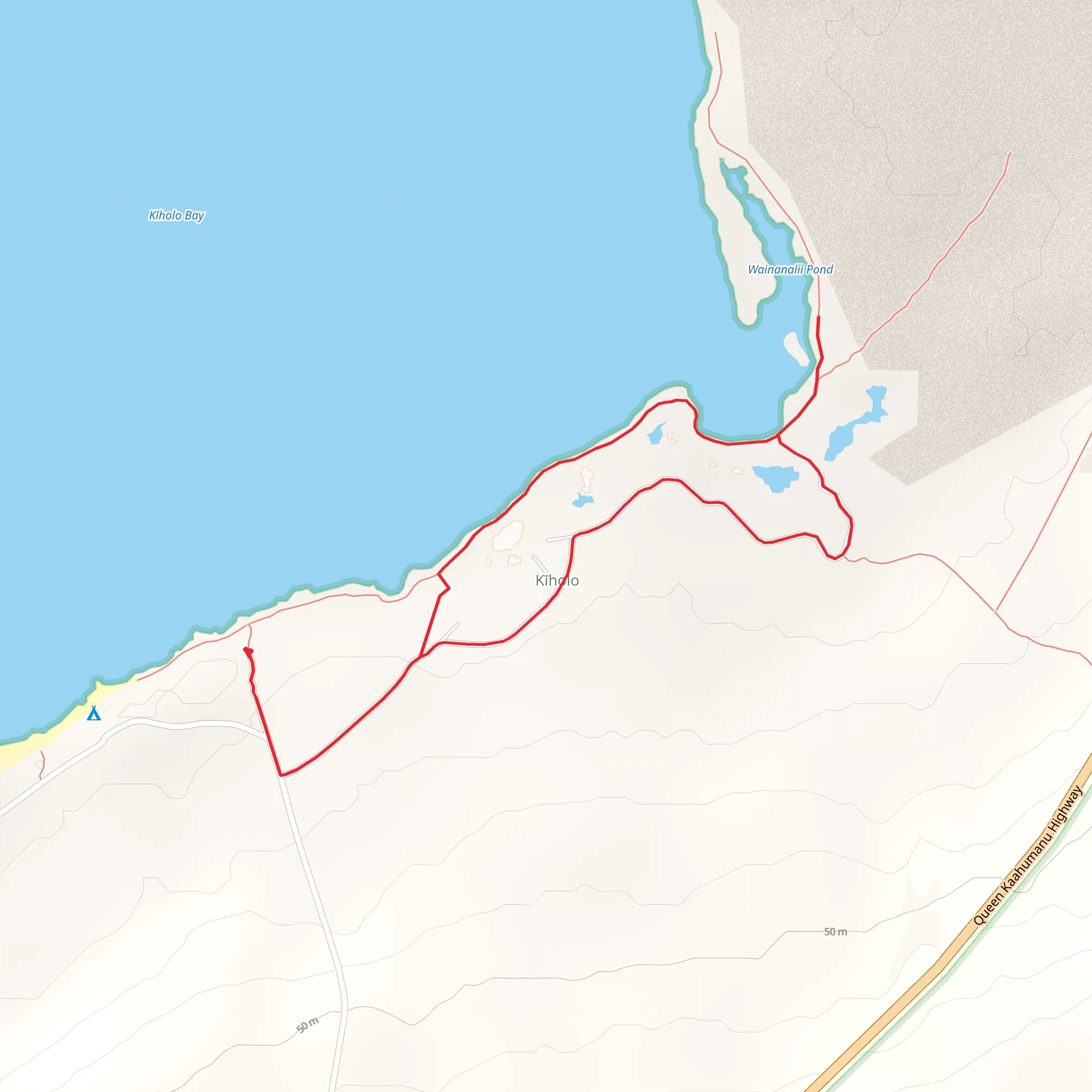 Kiholo-Huehue Loop Trail mobile static map