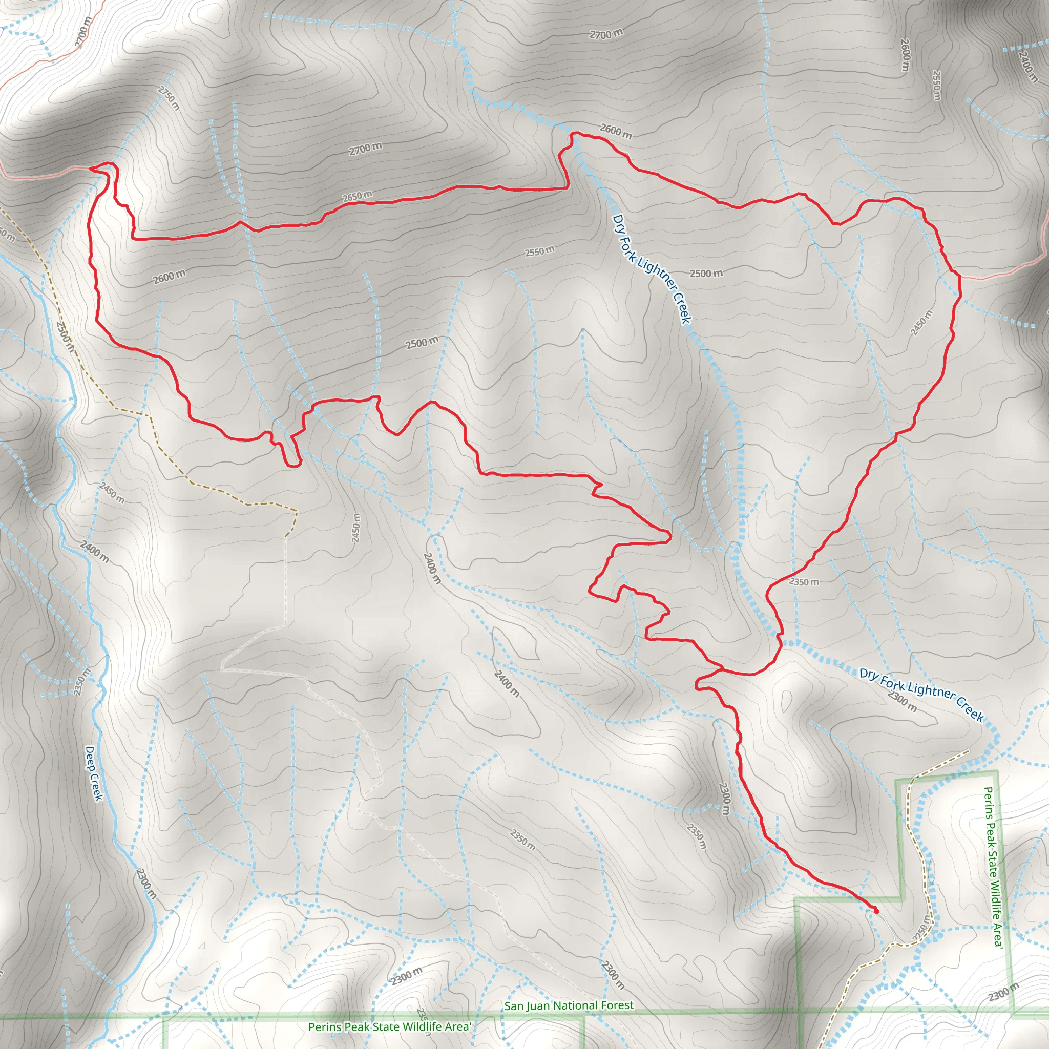 Hoffheins Connection Trail and Dry Fork Trail Loop mobile static map