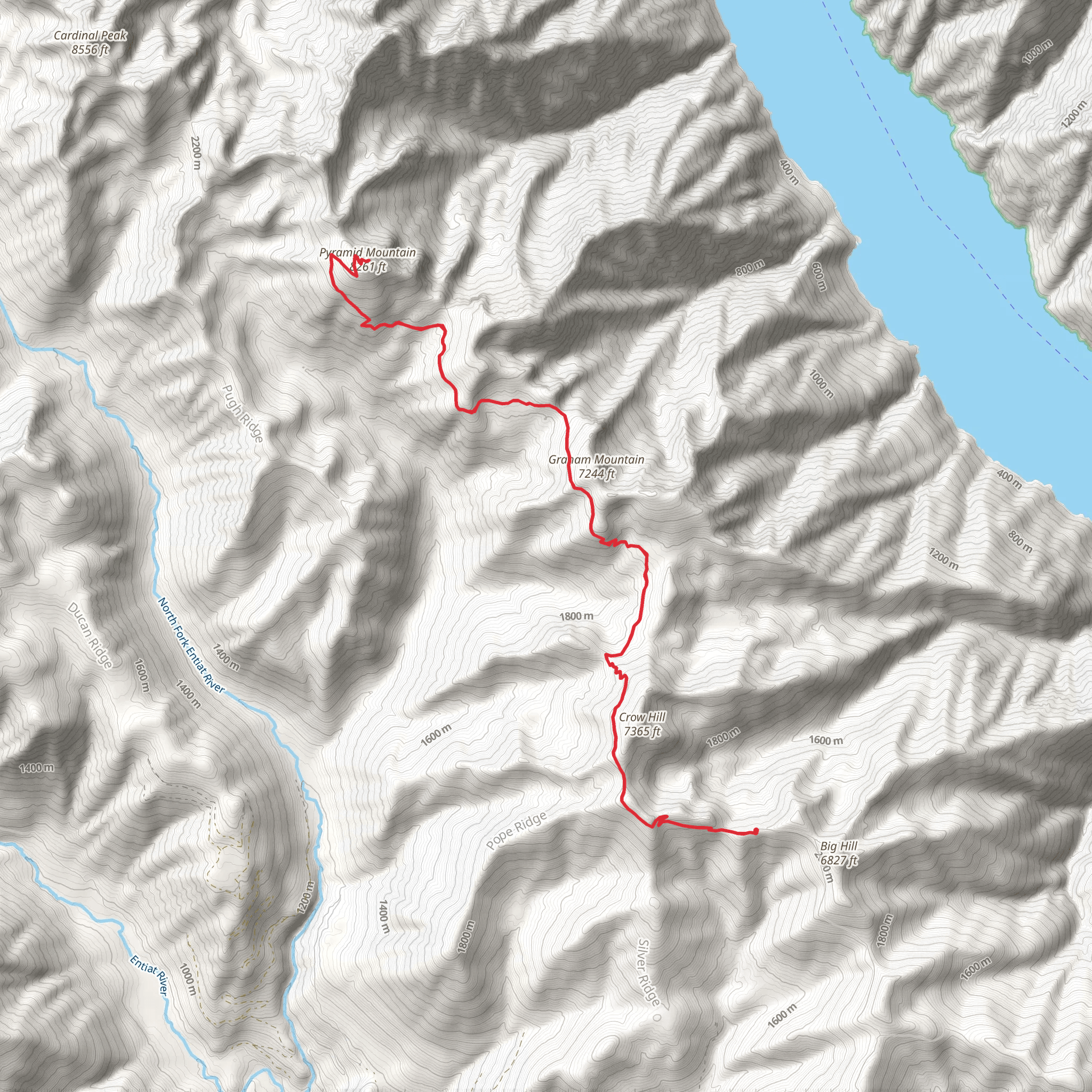 Pyramid View Point Trail via Graham Mountain mobile static map