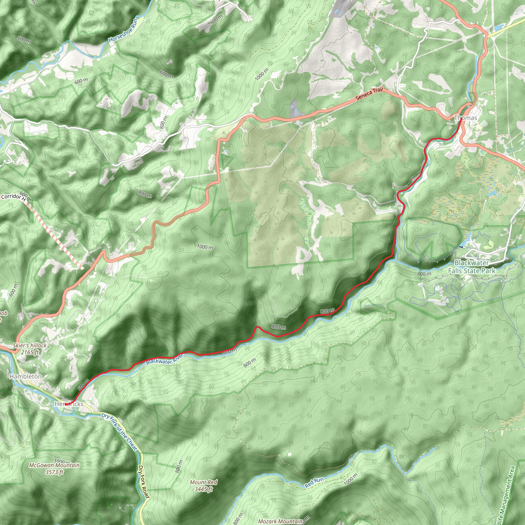 Blackwater Canyon Trail - Hendricks mobile static map