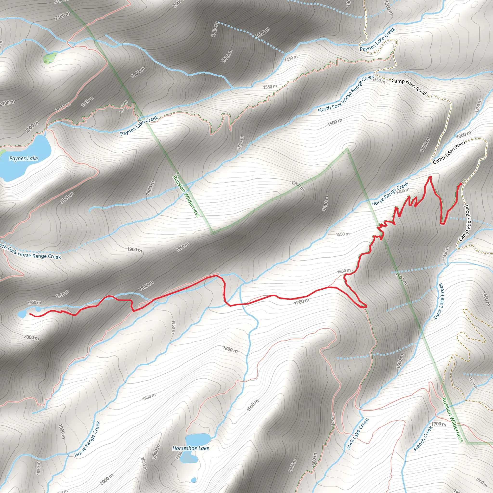Lipstick Lake via Duck Lakes Trail mobile static map