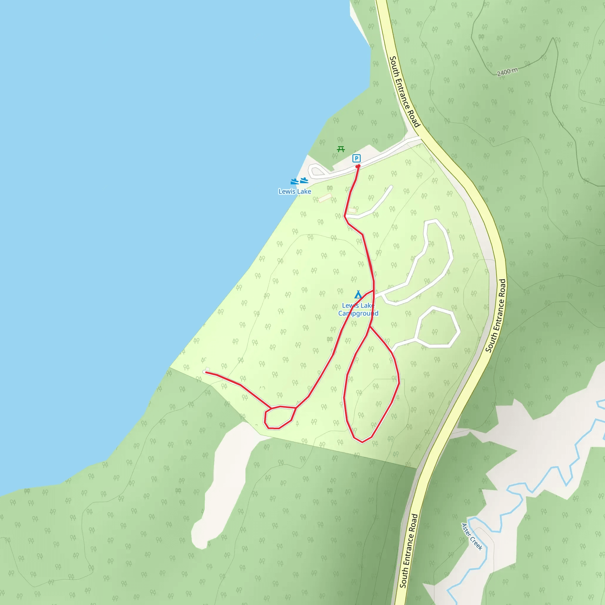 Lewis Lake Campground mobile static map