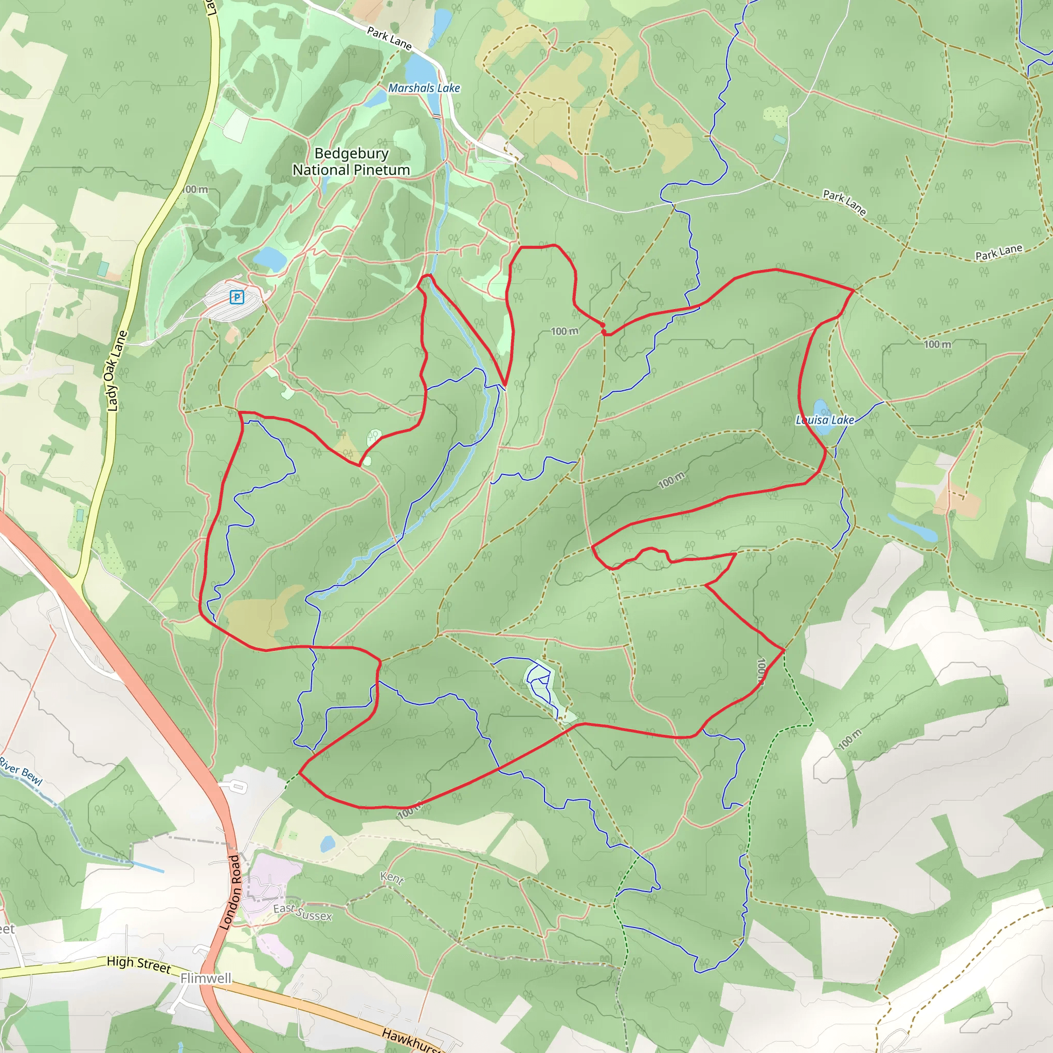 Louisa Forest and Bedgebury Forest Loop mobile static map