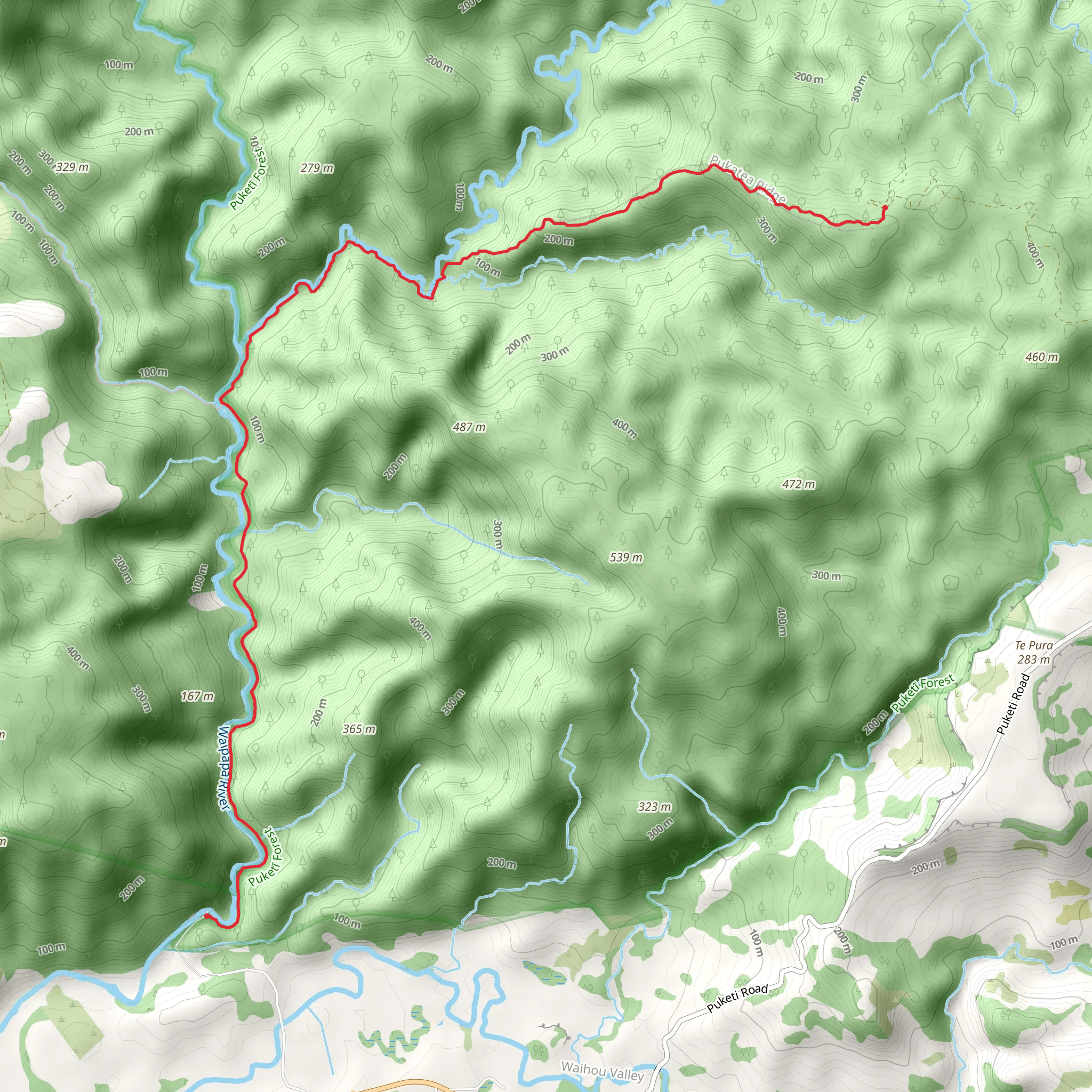 Pukatea Ridge Track mobile static map