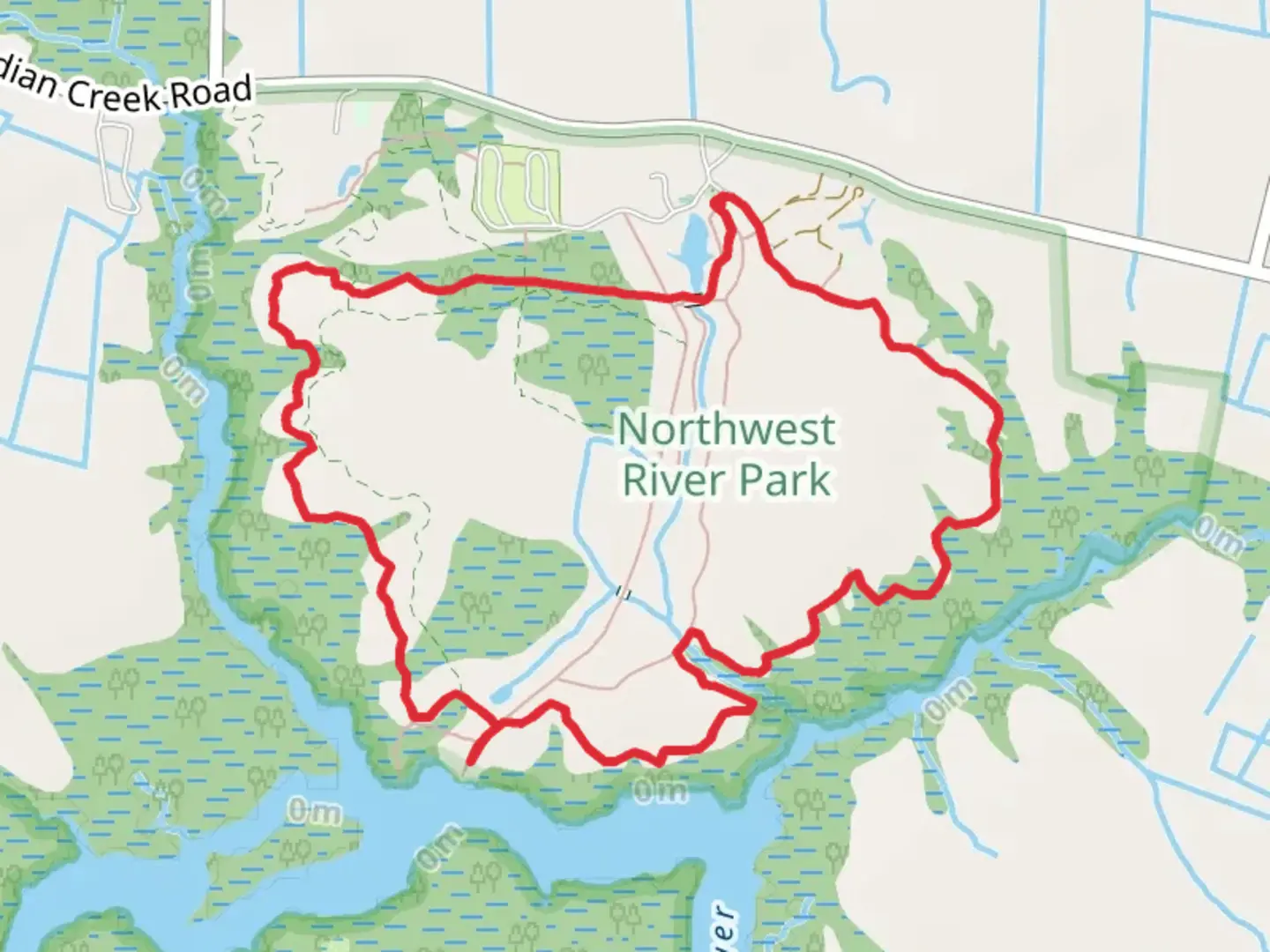 An image depicting the trail Molly Mitchell Trail and Indian Creek Trail Loop and its surrounding area.