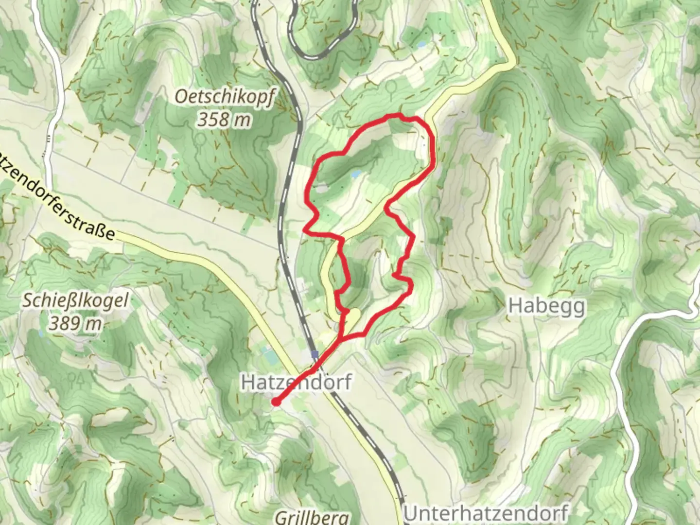 An image depicting the trail Imkermeile Hatzendorf and its surrounding area.