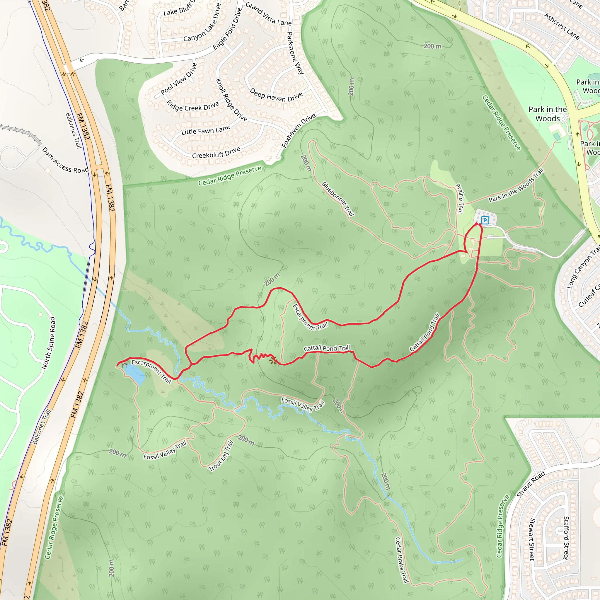 Cattail Pond and Escarpment Loop Trail mobile static map