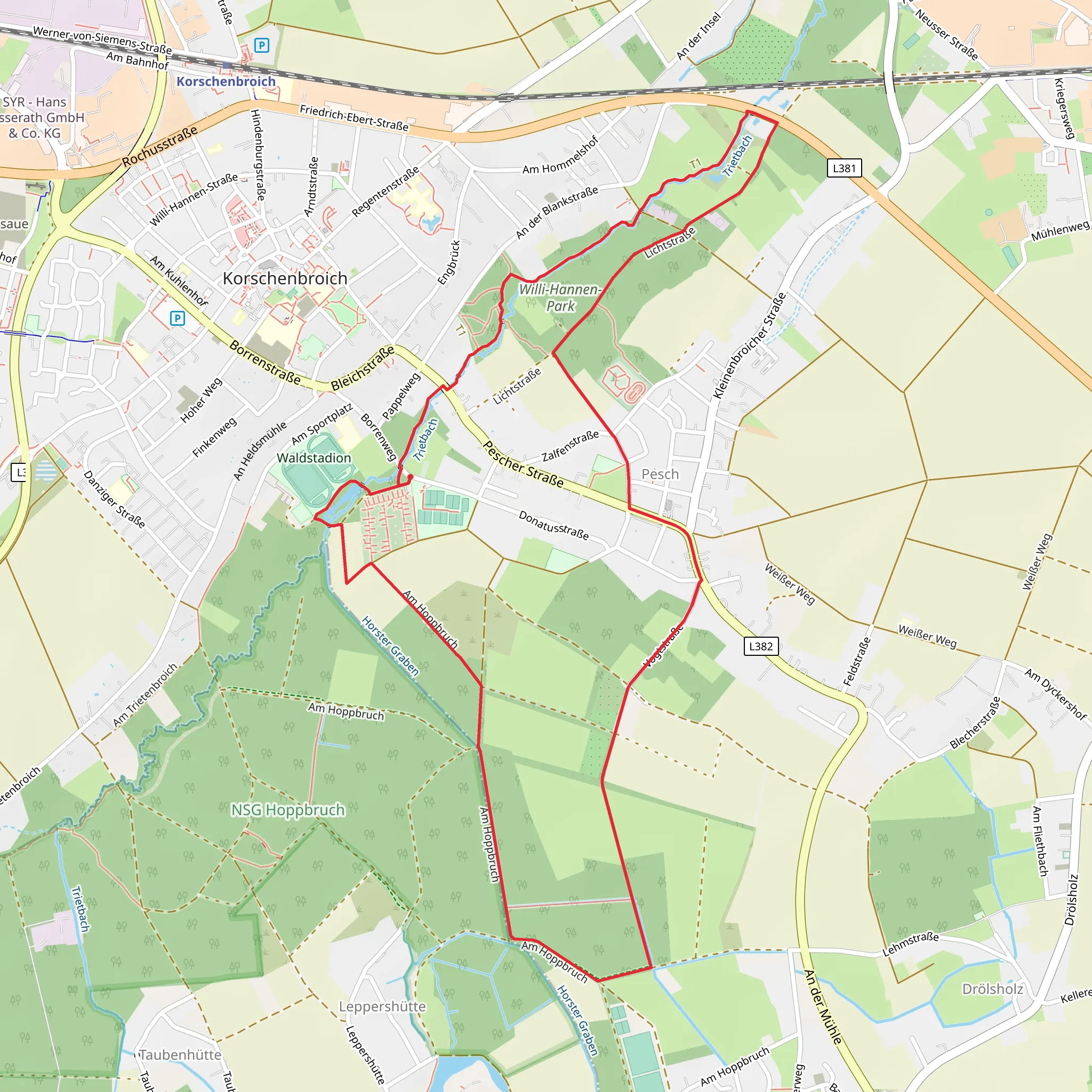 Willi Hannen Park via Lichtstraße mobile static map