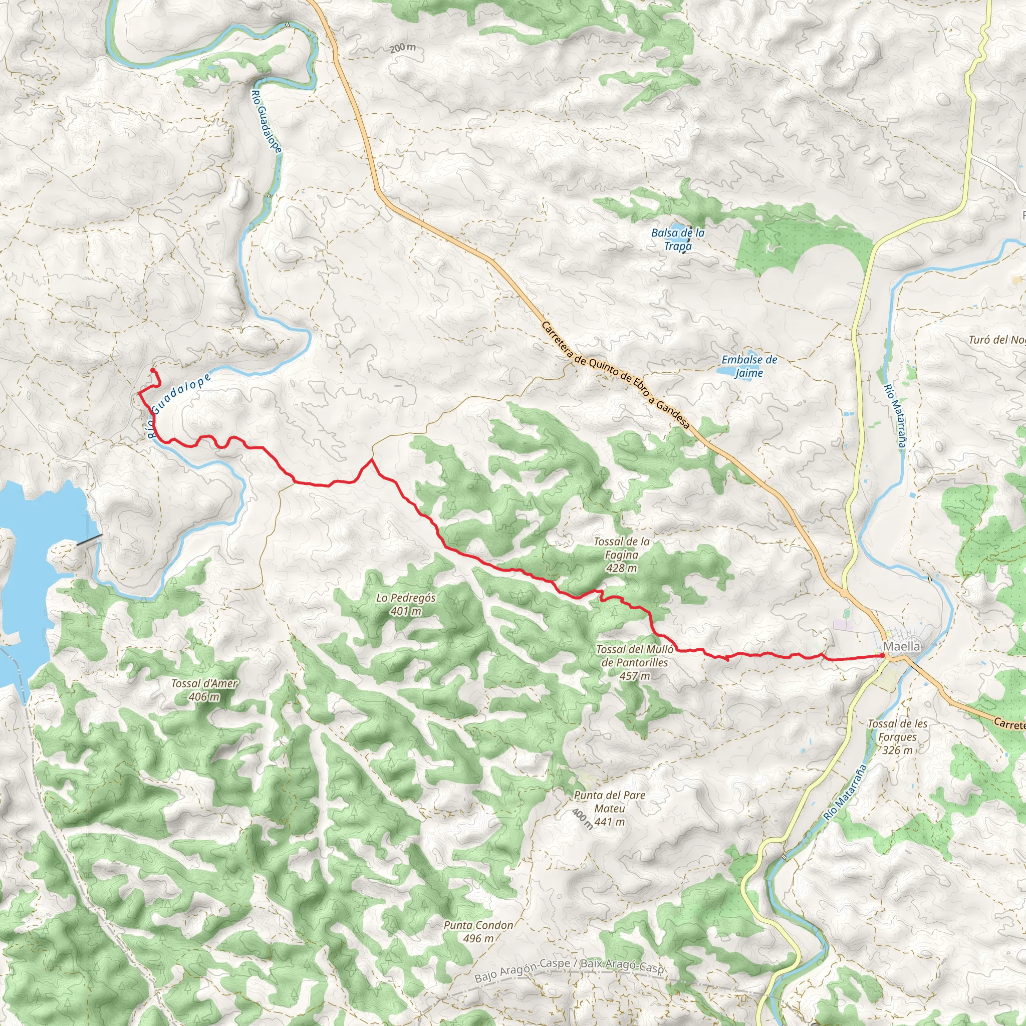 Zaragoceta - Maella PR Z 154 mobile static map