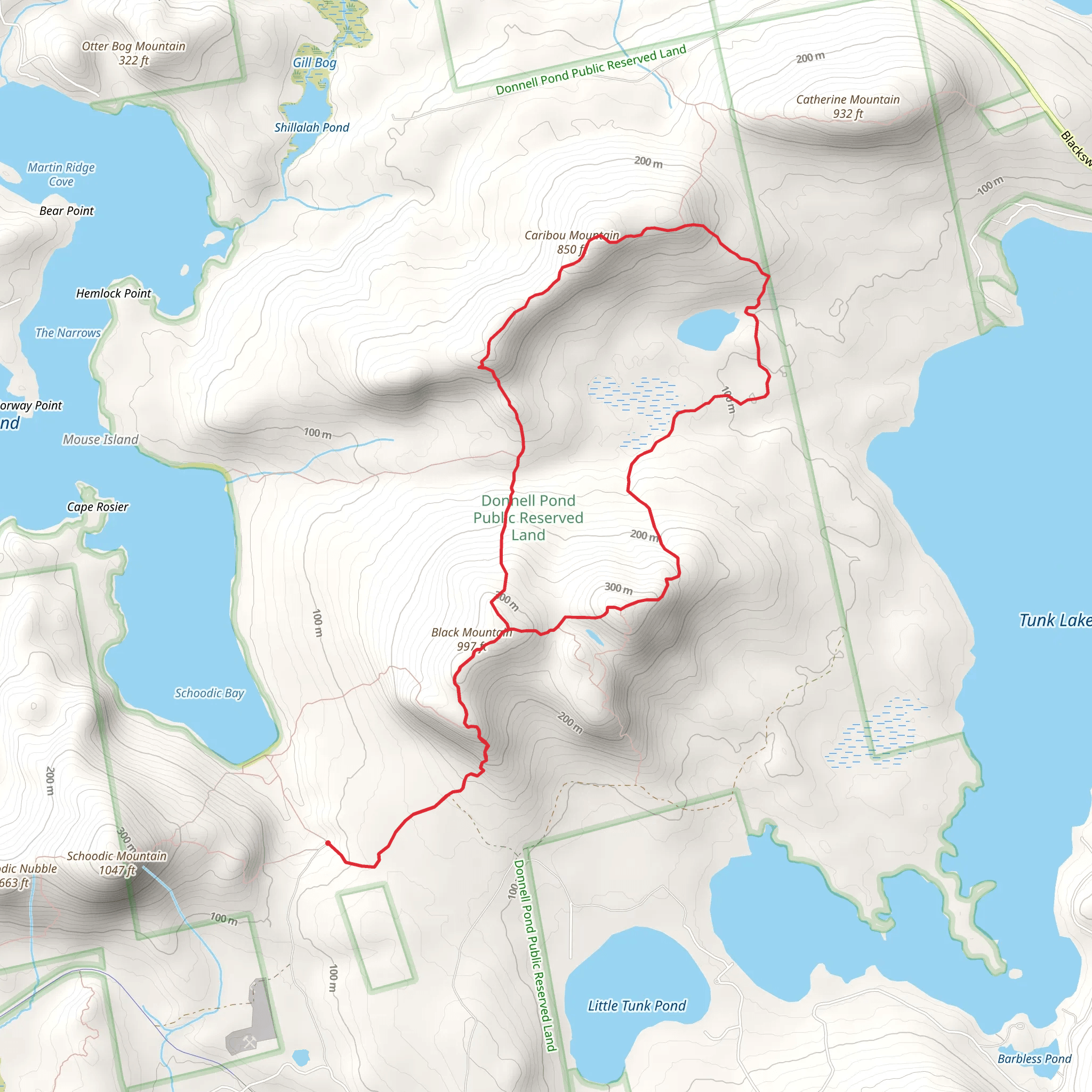 Caribou Mountain Loop via Black Mountain Trail mobile static map