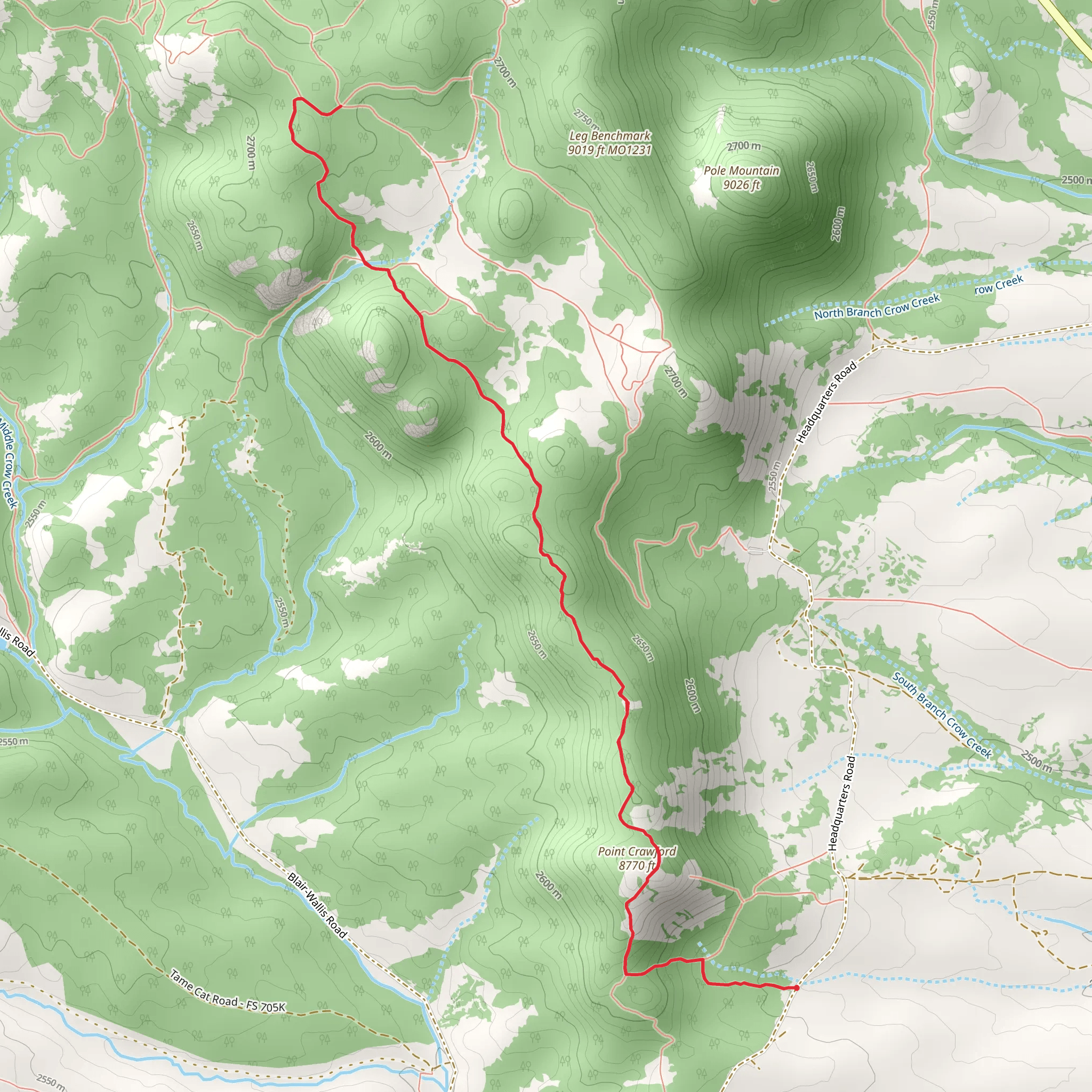 Double Black Diamond Trail mobile static map