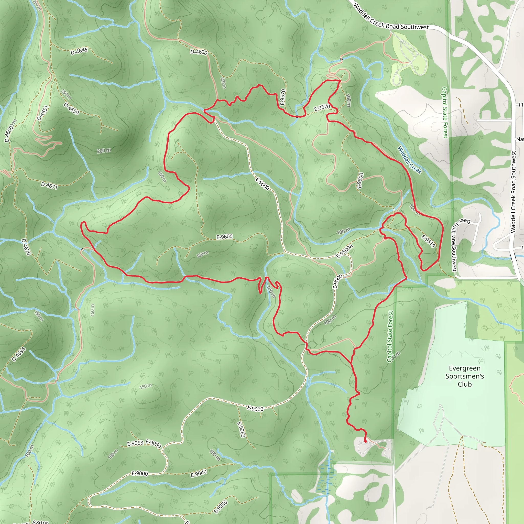 Mima Falls East, Campground and McKenny Loop mobile static map