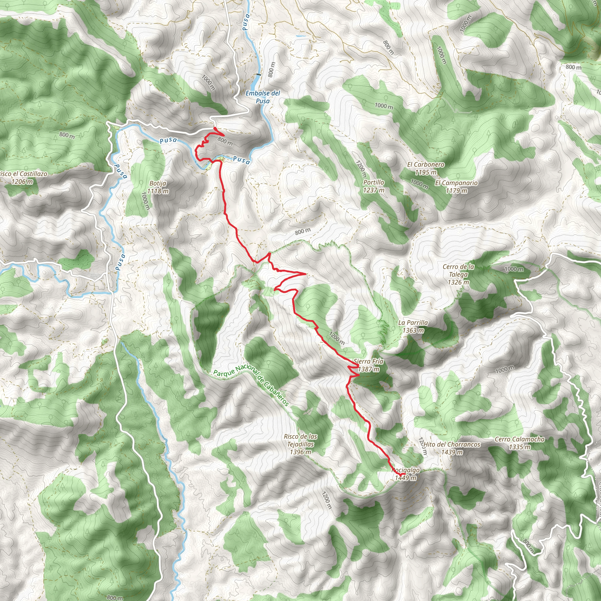 Ruta del Macizo del Rocigalgo mobile static map