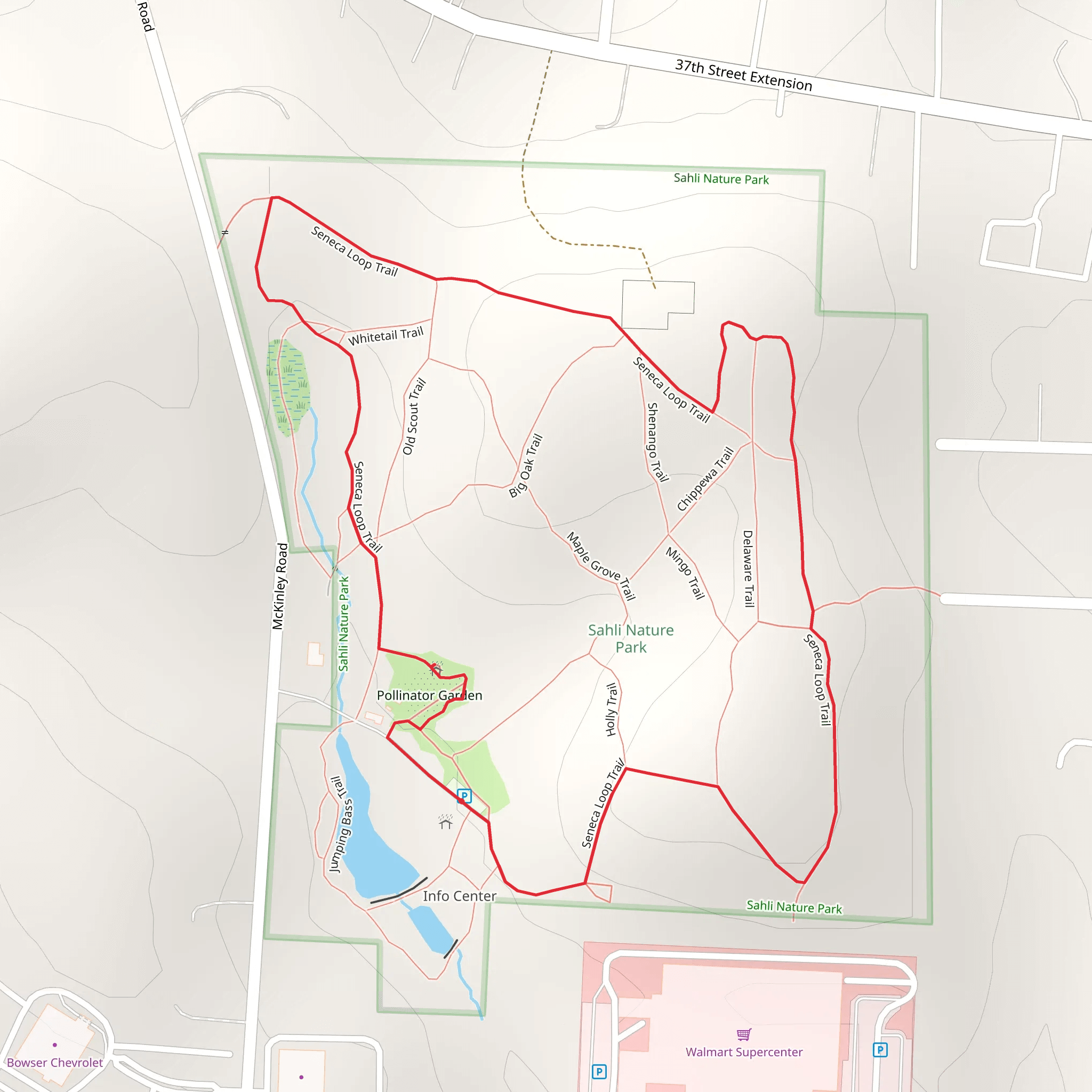 Seneca Loop Trail mobile static map