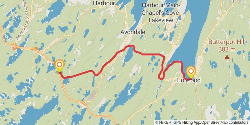 Newfoundland T'railway Trail stage 32 Map