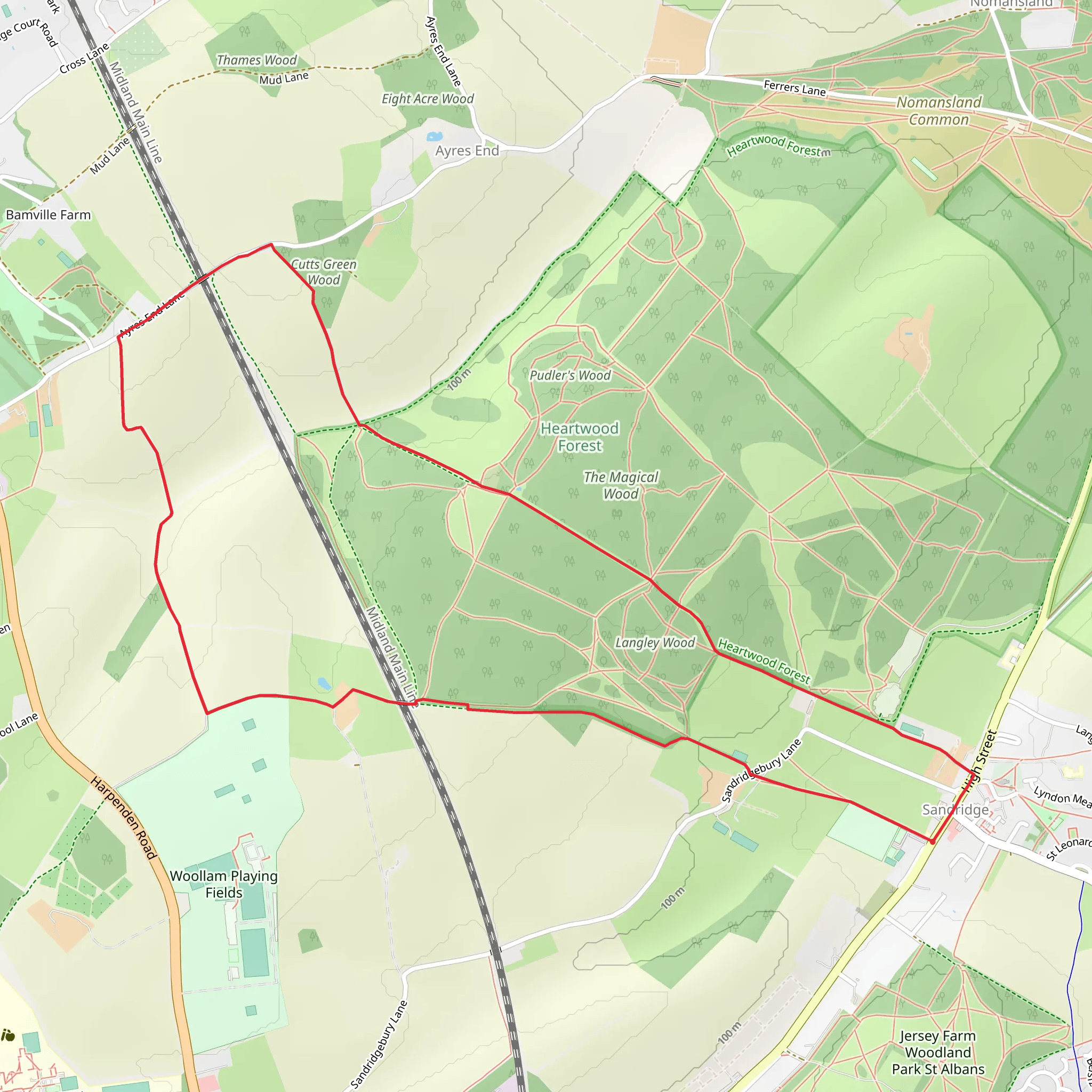 Sandridge Circular mobile static map
