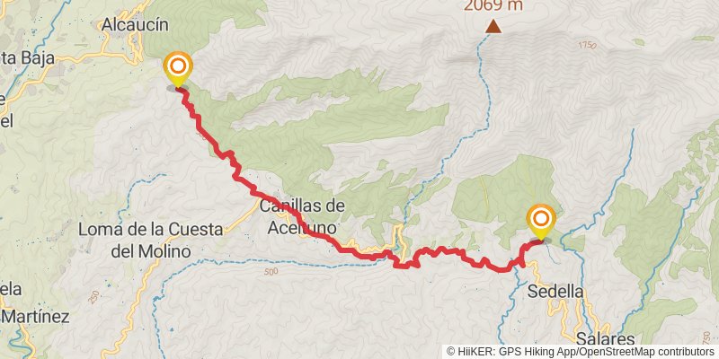 Andalucian Coast to Coast Walk alt 2 Map