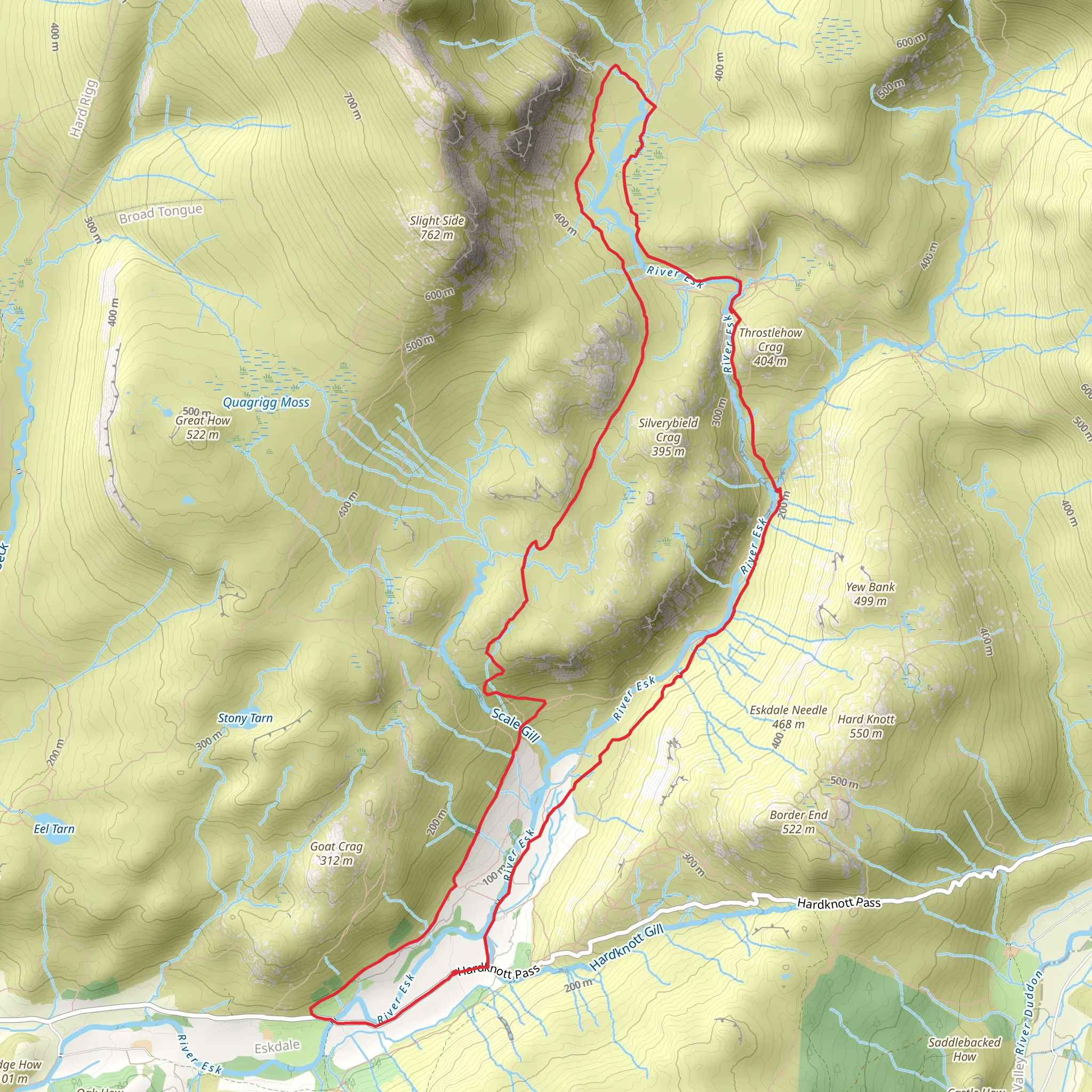 Upper Eskdale Walk around Esk River mobile static map