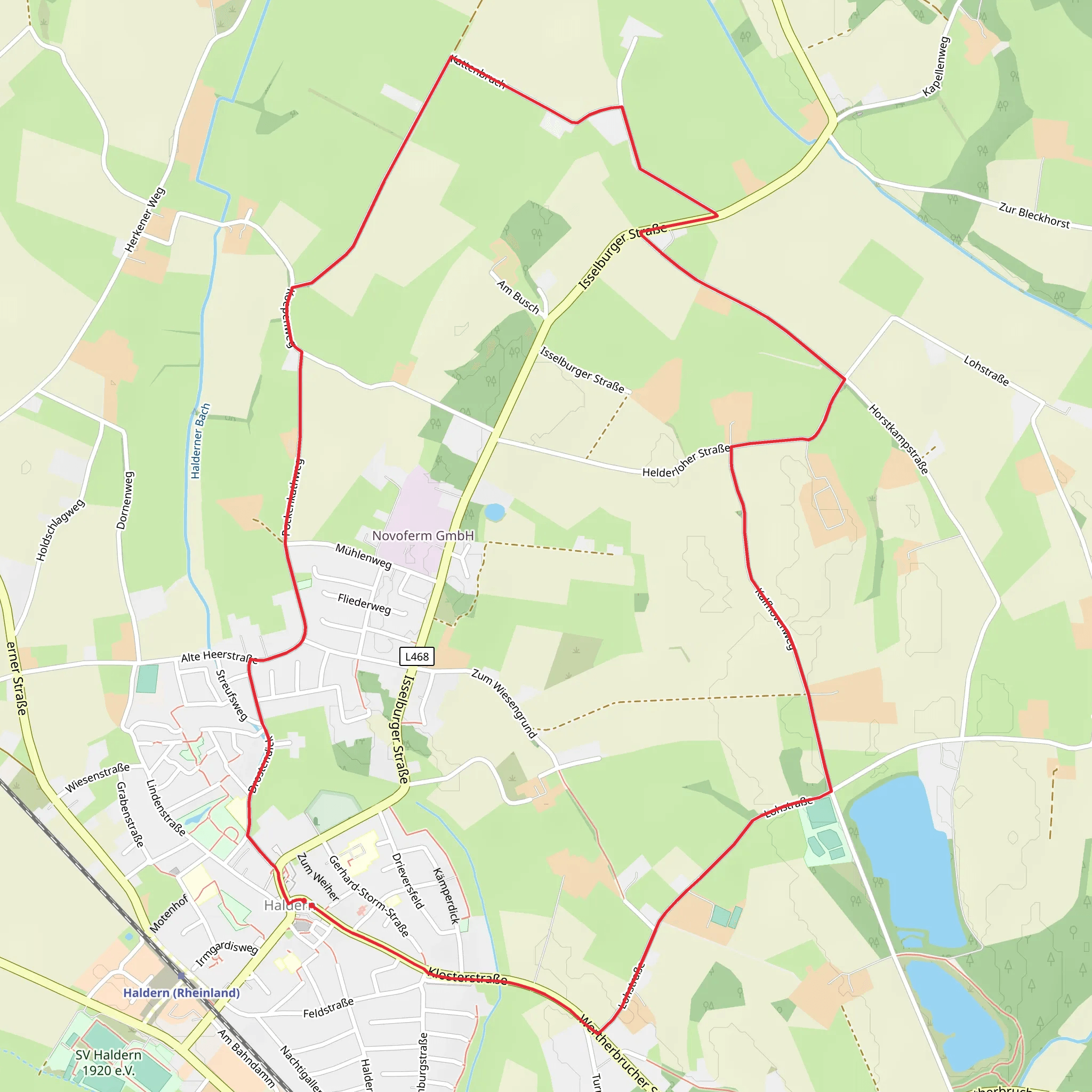 Haldern Rundweg mobile static map