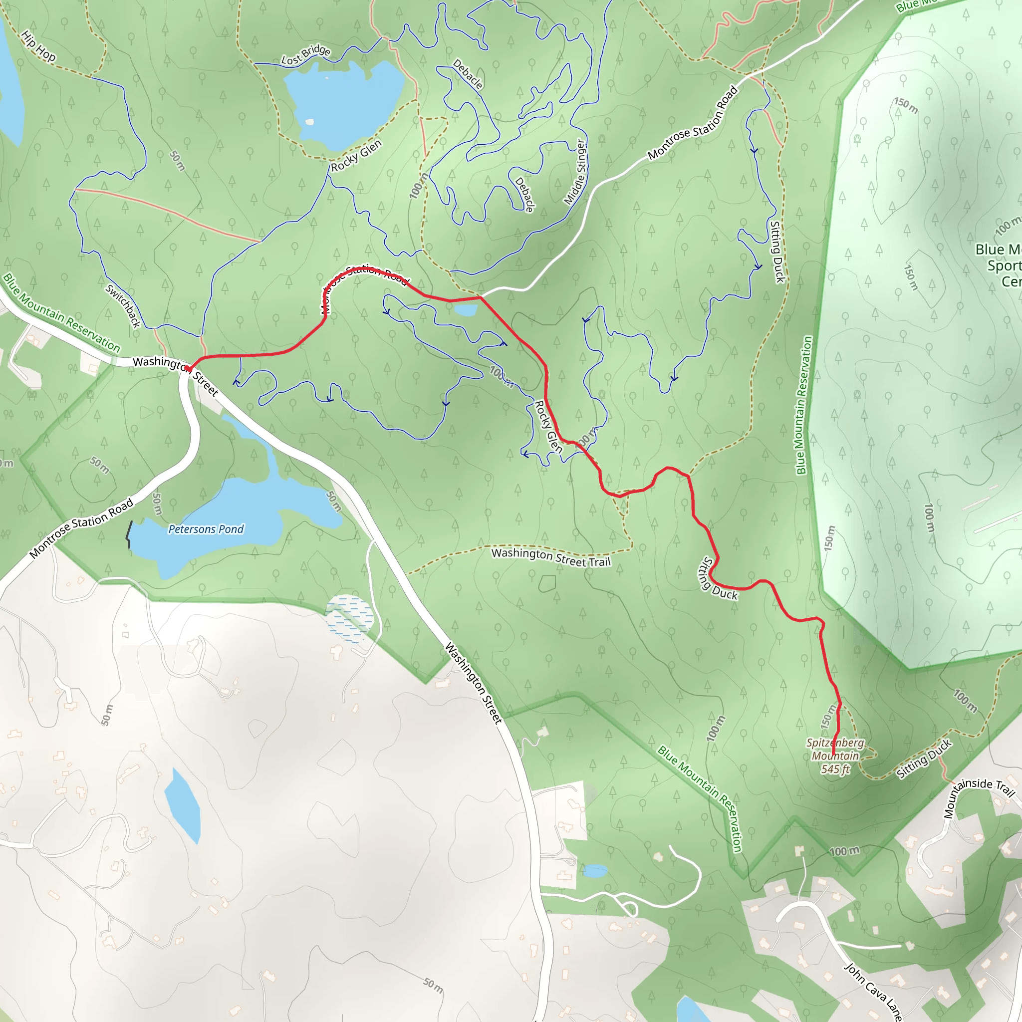 Spitzenberg Mountain via Rocky Glen Trail mobile static map