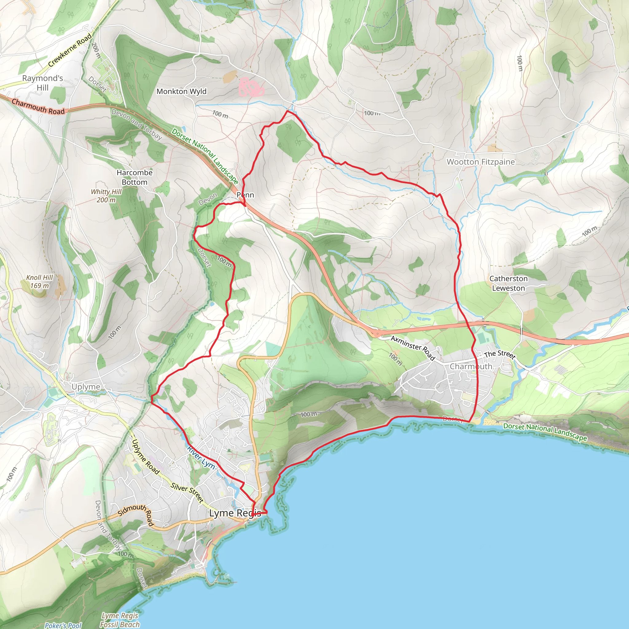 Circular Walk Around Lyme Regis mobile static map