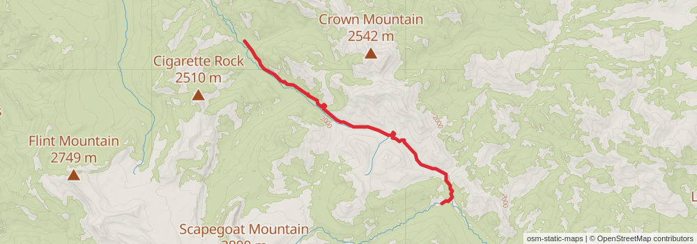 American Perimeter Trail - Rocky Mountains Primary stage 129 Map