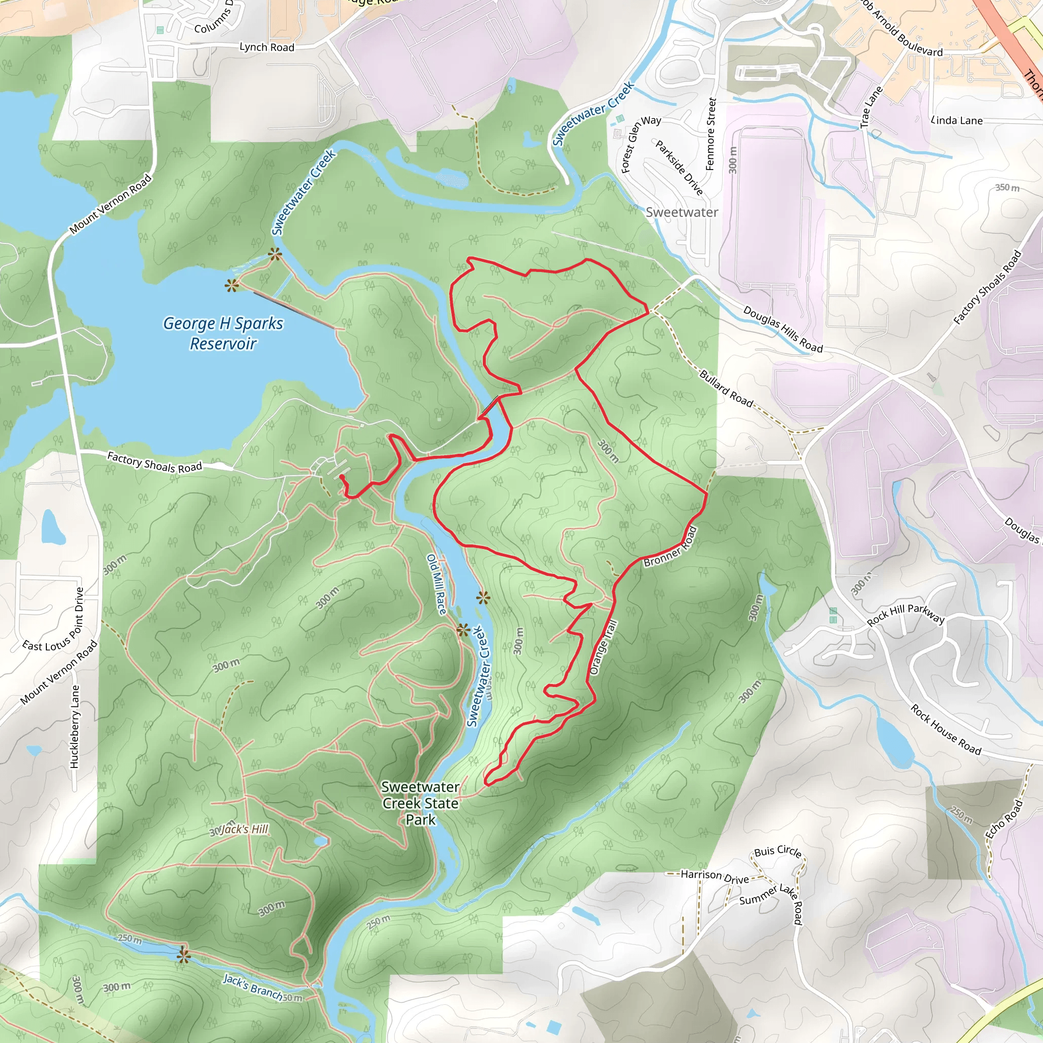 Yellow Trail, Blue Trail and Orange Trail Loop mobile static map