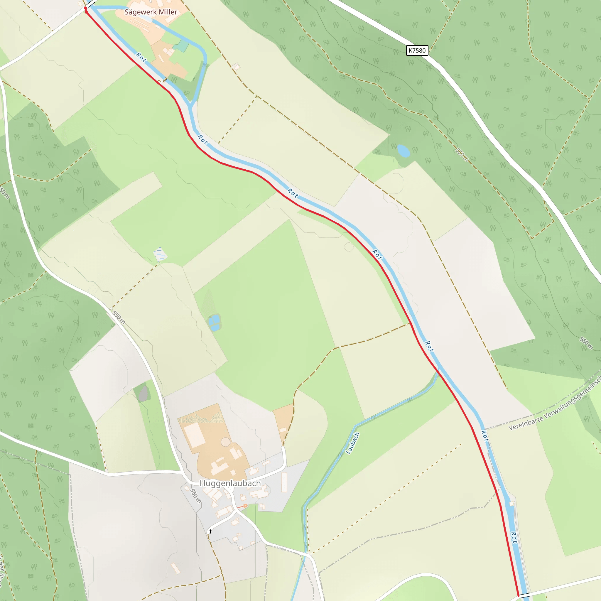 River Rot Walk along mobile static map