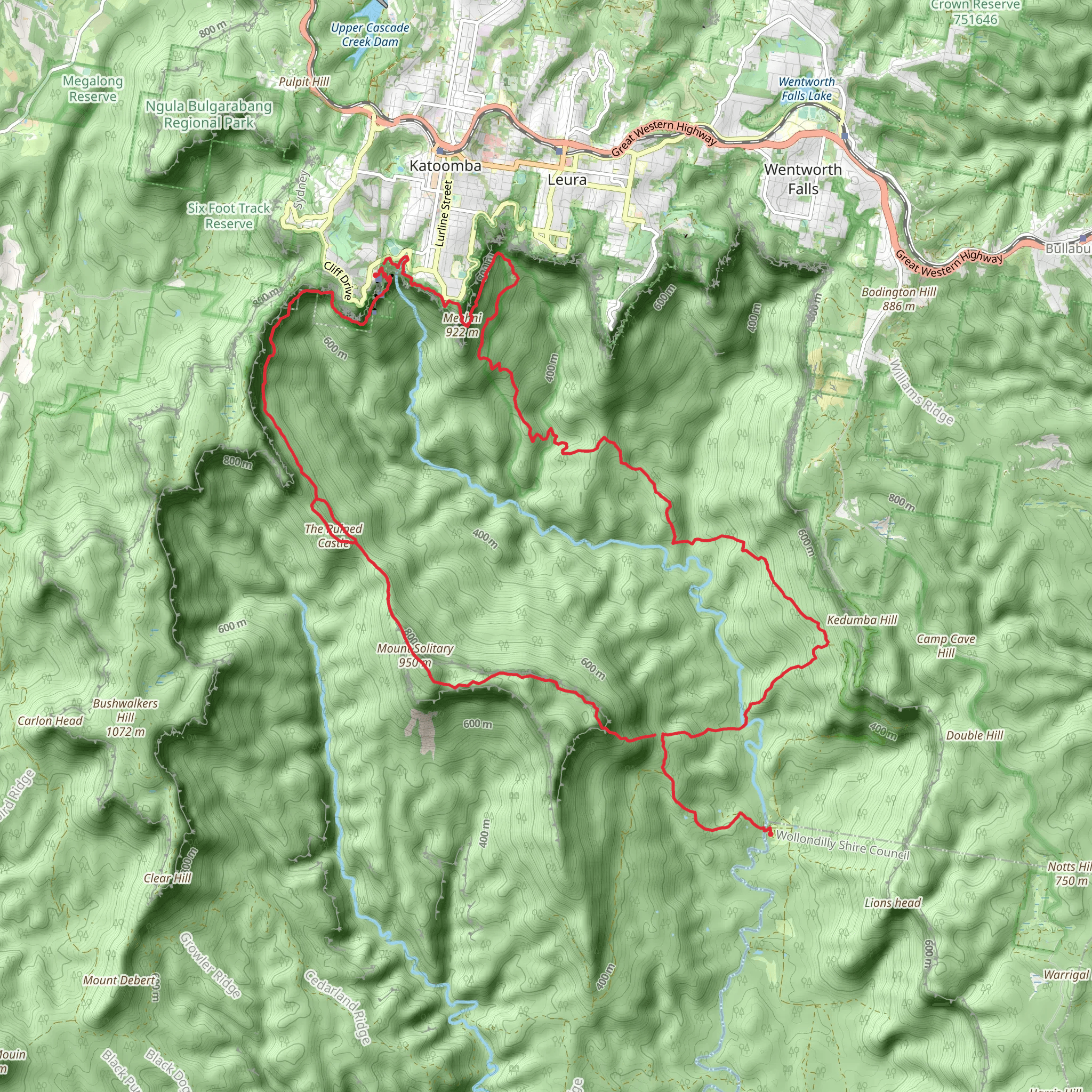 Kedumba Valley Circuit mobile static map