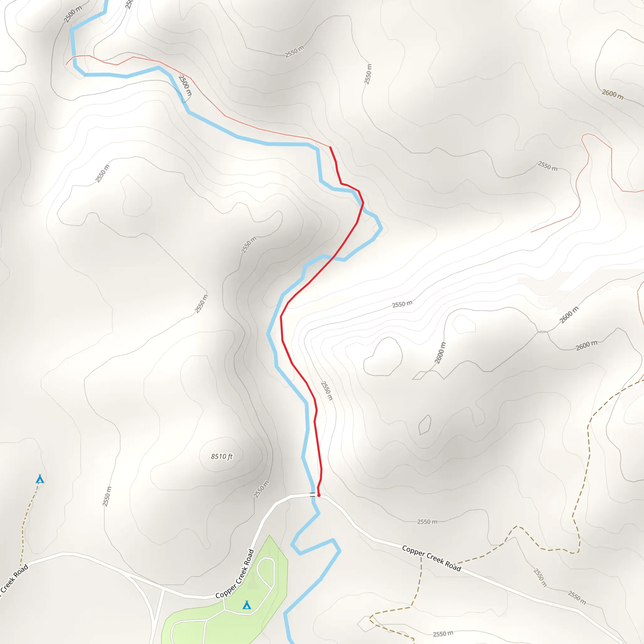 Copper Creek Road North Trail mobile static map