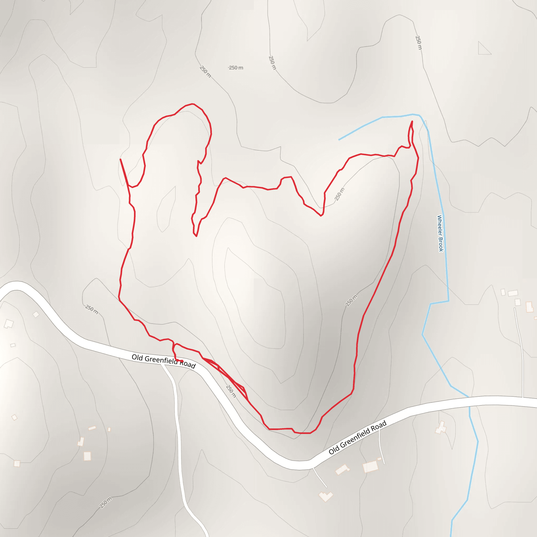 Wheeler Brook from Old Greenfield Road mobile static map