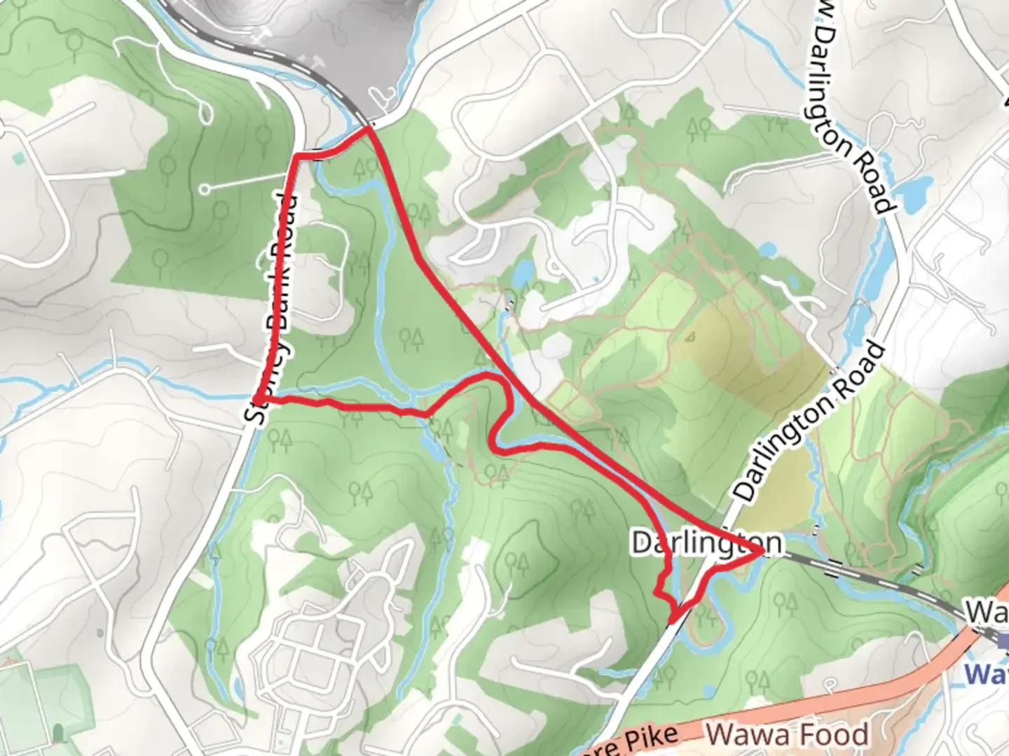 An image depicting the trail East Branch Chester Creek Loop and its surrounding area.