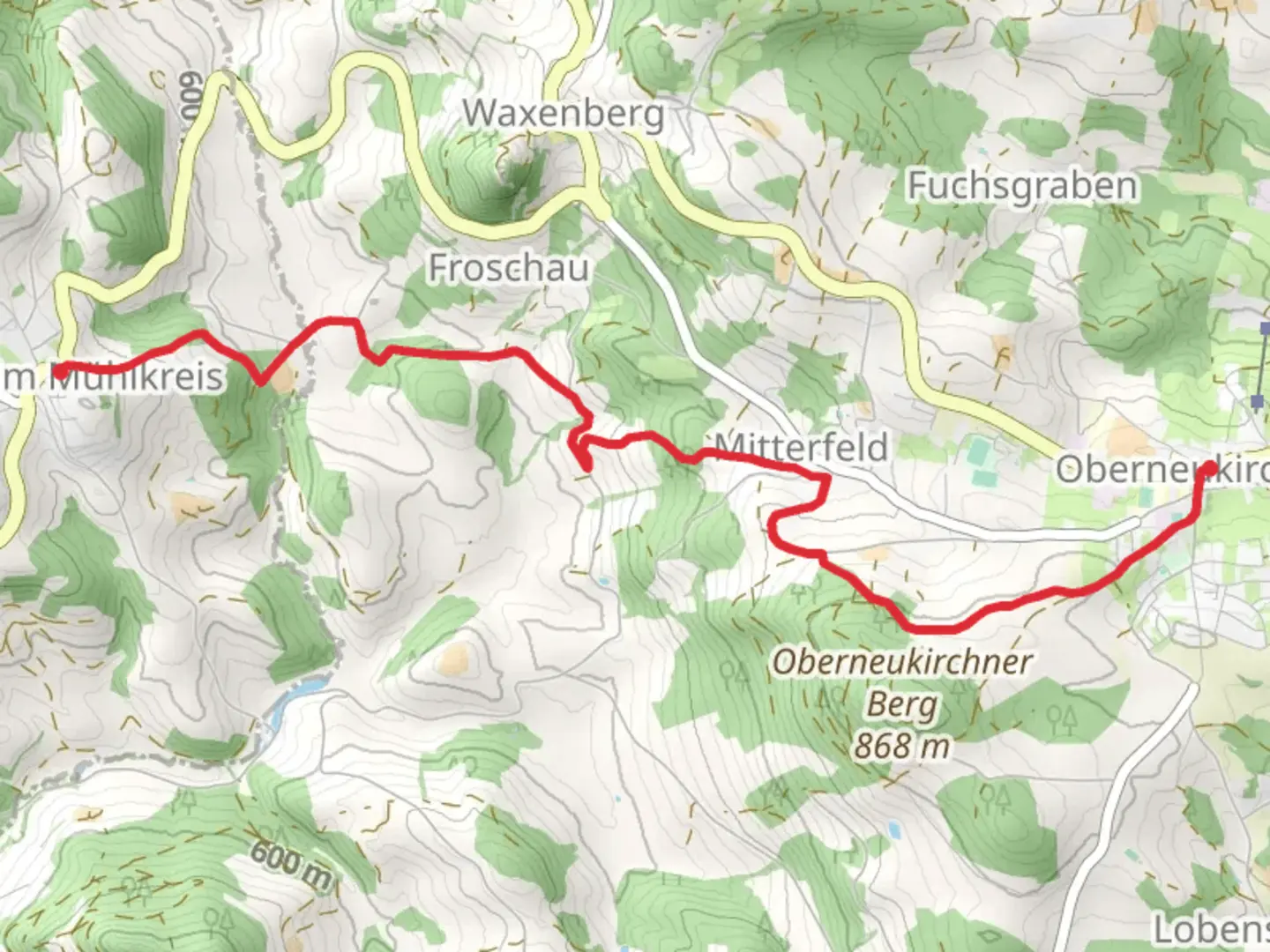 An image depicting the trail Liederweg and its surrounding area.