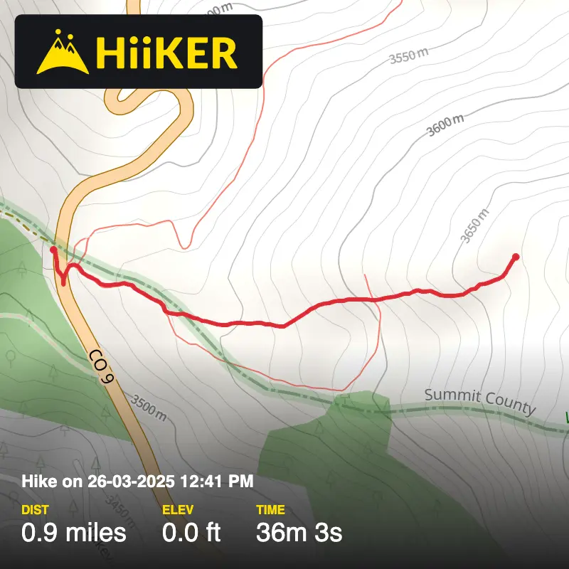 A map preview of the recording Hike on Hoosier Community Site Trail.