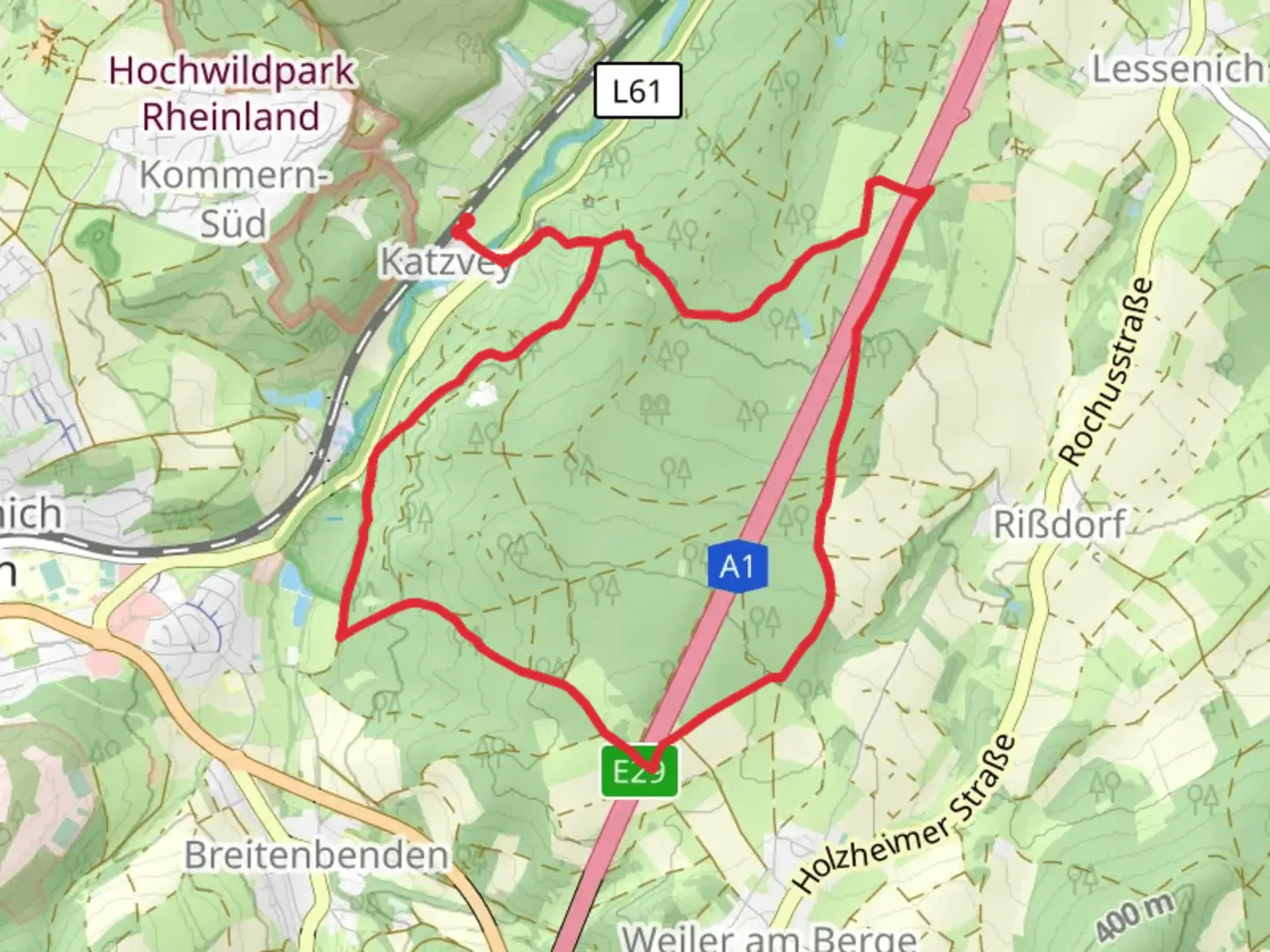 An image depicting the trail Roemerkanal Wanderweg and Wachendorf Rundweg and its surrounding area.