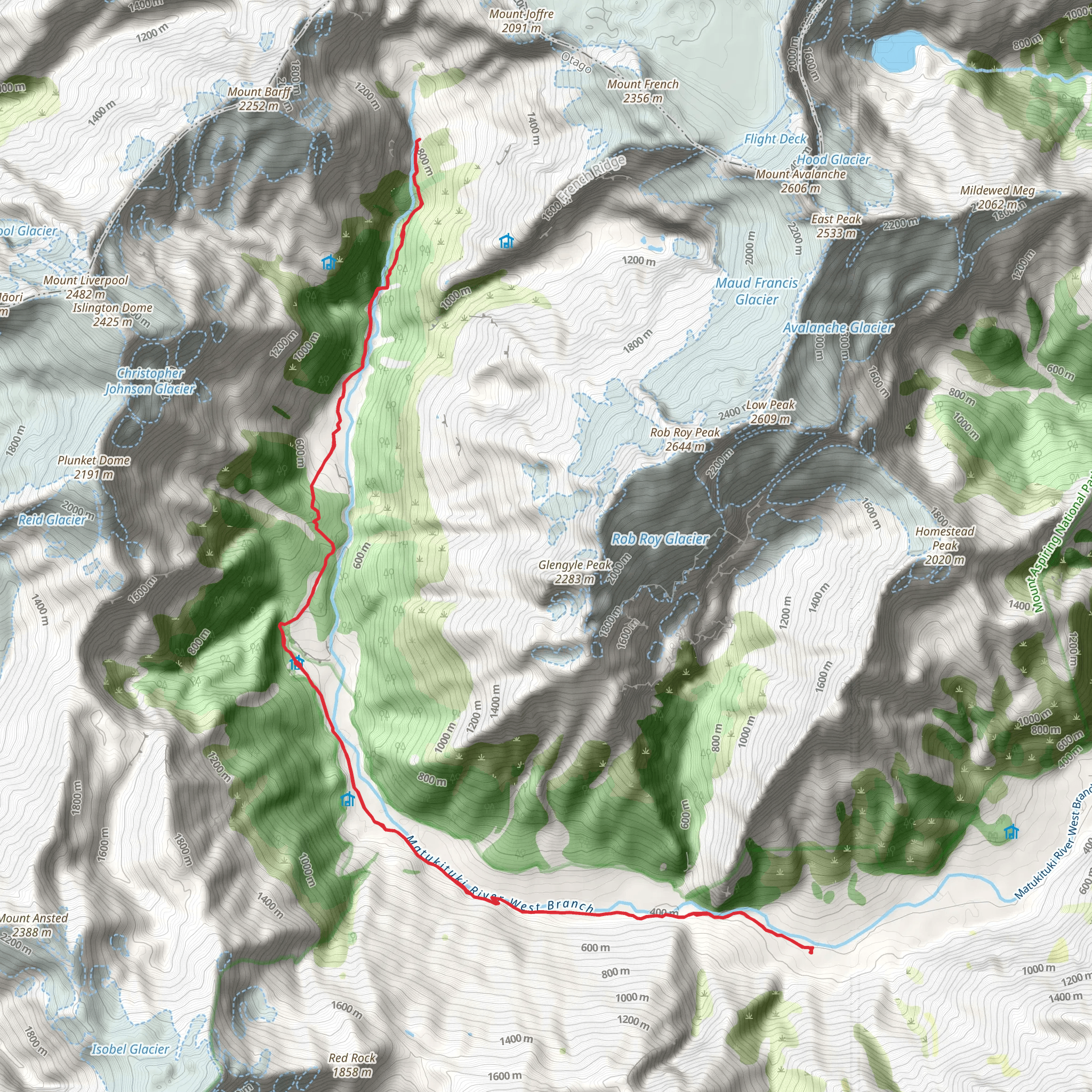Pearl Flat to Head of the Valley mobile static map