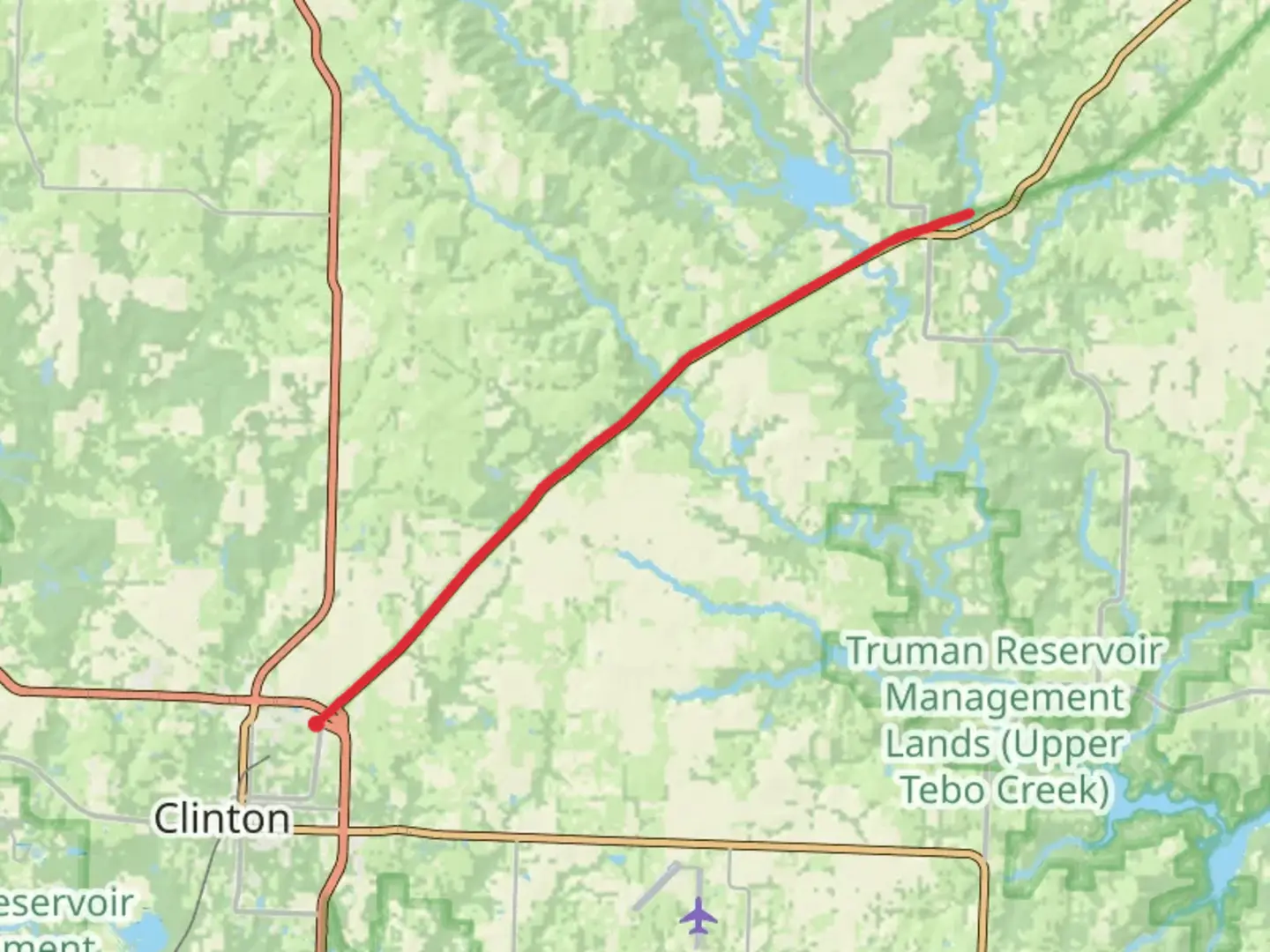 An image depicting the trail Katy Trail from Clinton and its surrounding area.
