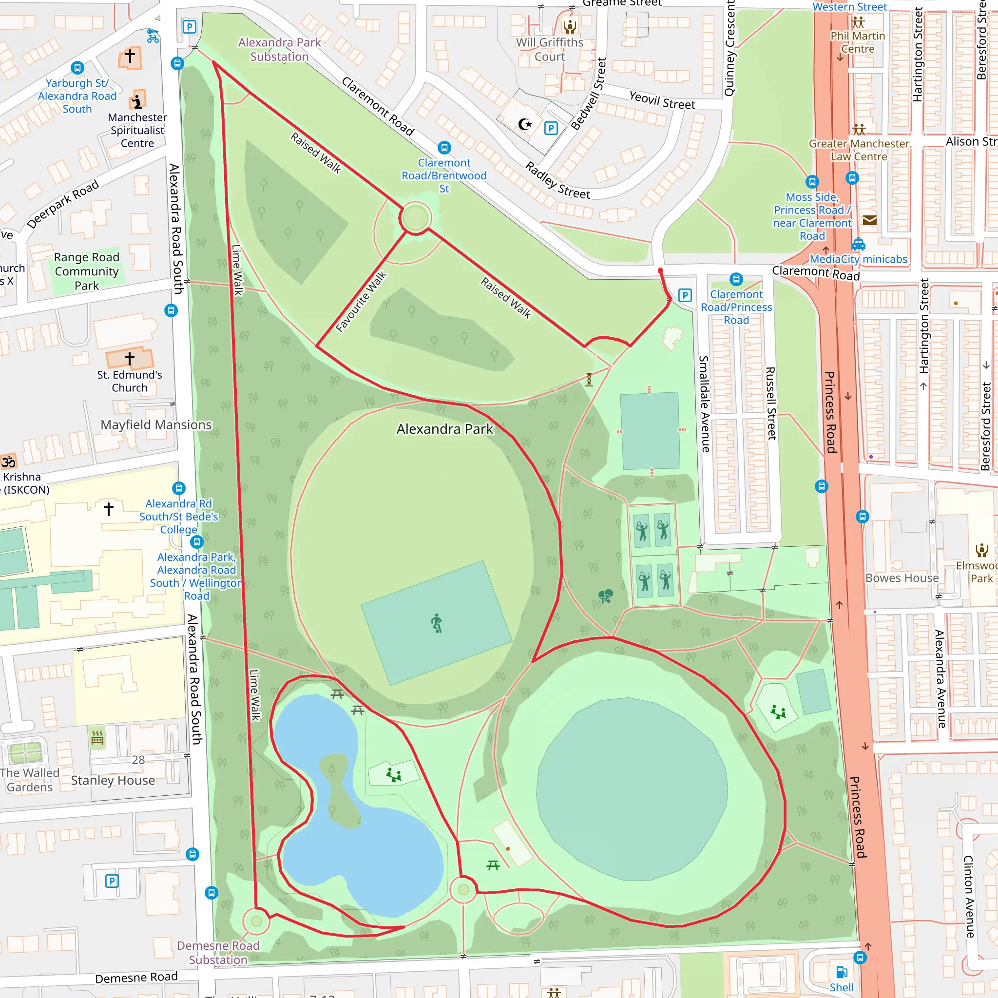 Alexandra Park Loop mobile static map