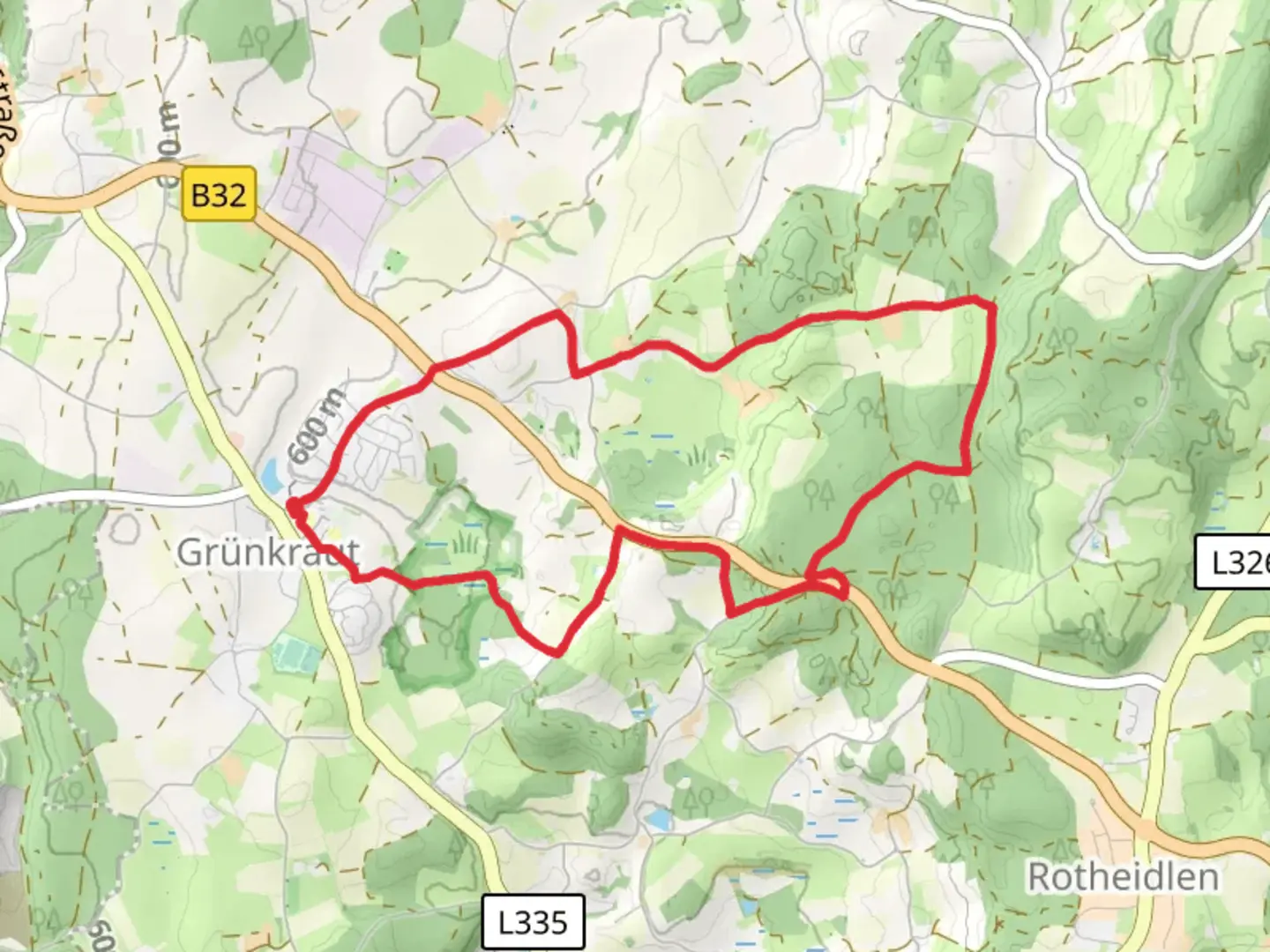 An image depicting the trail Gemeinde Gruenkraut Loop and its surrounding area.