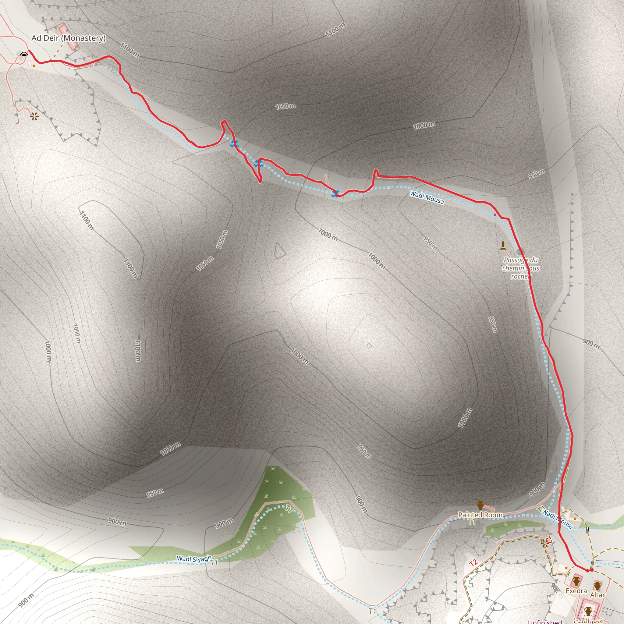 Monastery Trail (Ad-Deir Trail) mobile static map